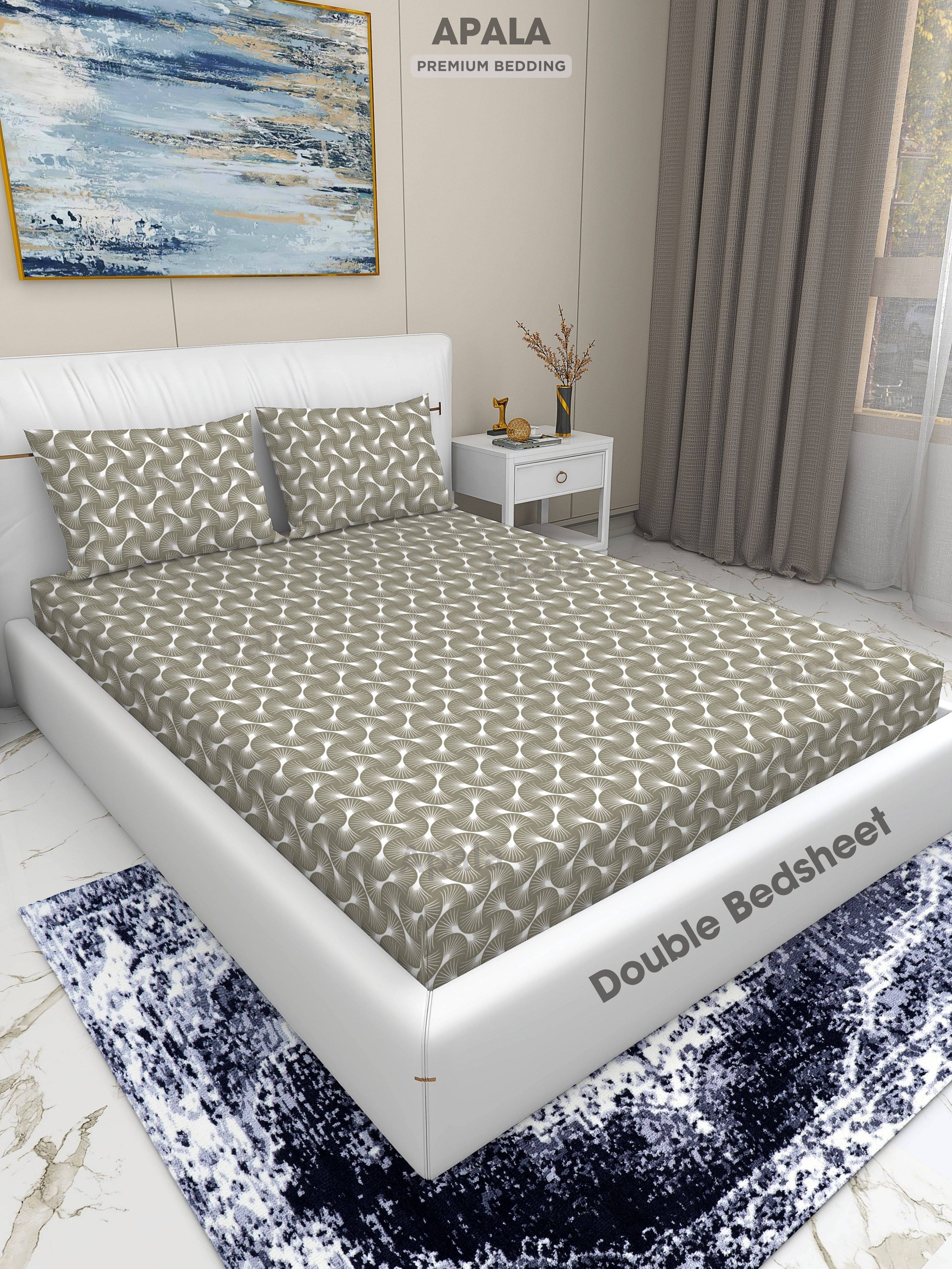     			Apala Microfiber 1 Double King Bedsheet with 2 Pillow Covers ( Beige )