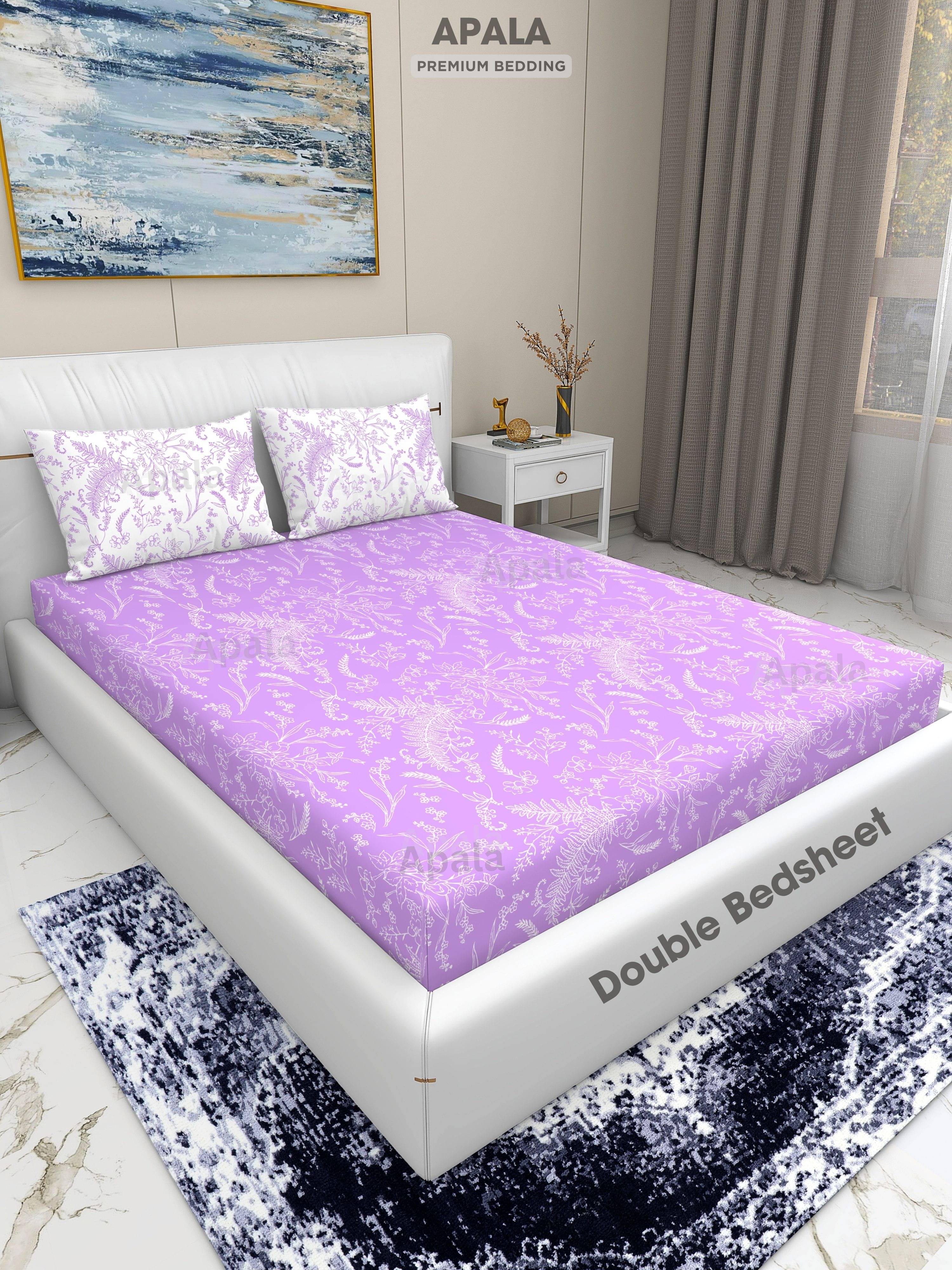     			Apala Microfiber 1 Double King Bedsheet with 2 Pillow Covers ( Multicolor )