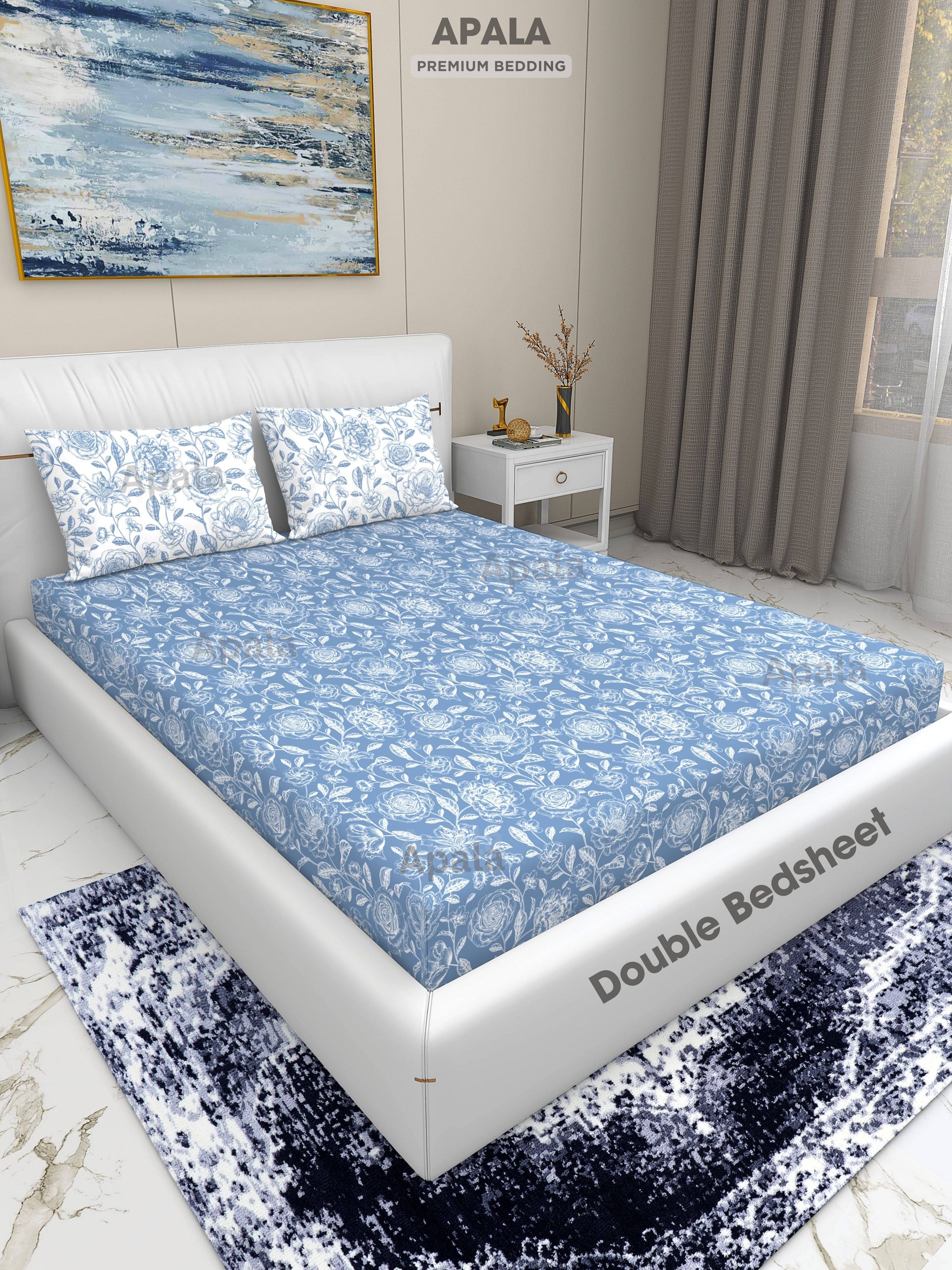 Apala Microfiber 1 Double King Bedsheet with 2 Pillow Covers ( Light Blue )     			Apala Microfiber 1 Double King Bedsheet with 2 Pillow Covers ( Light Blue )