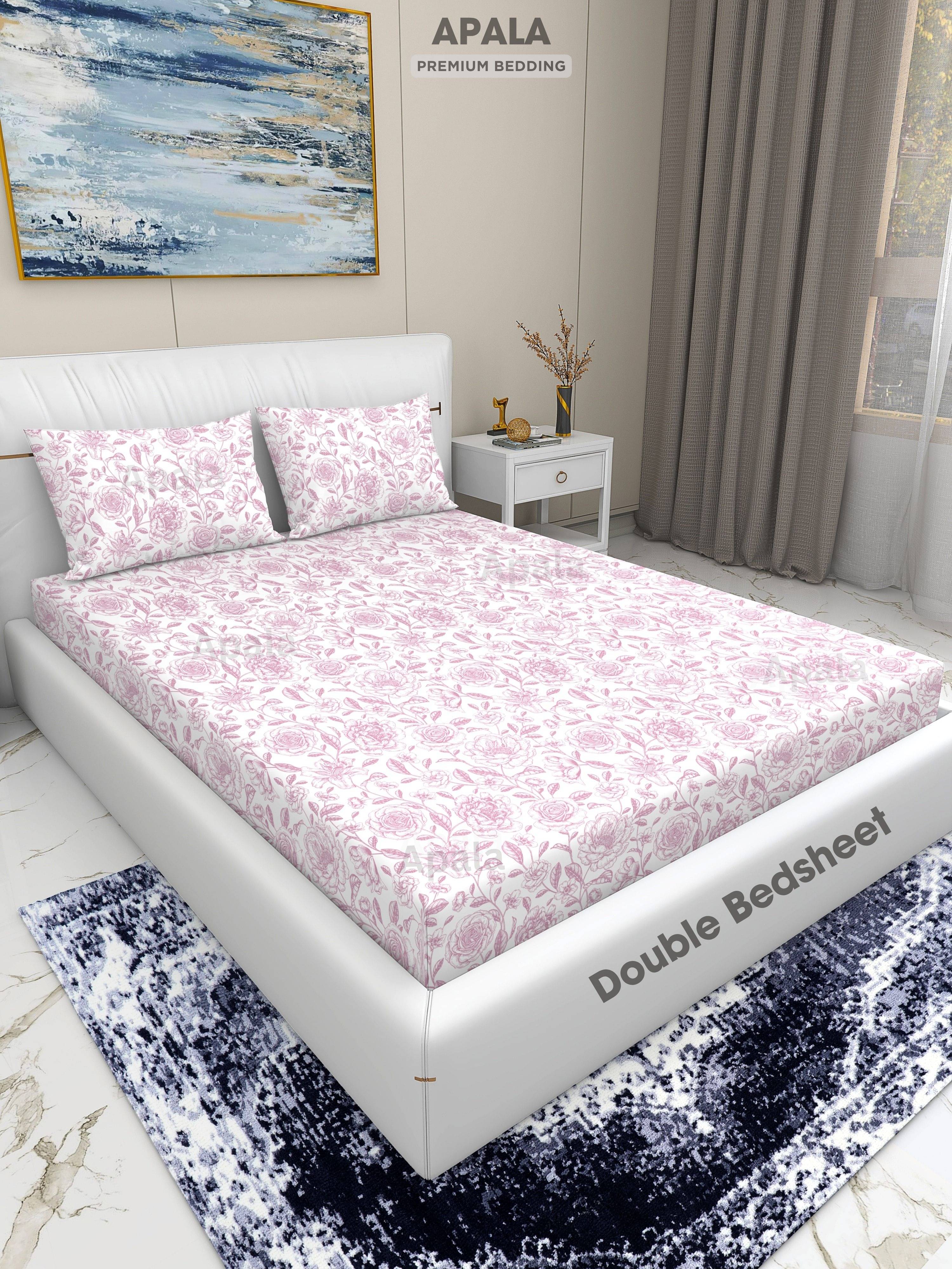     			Apala Microfiber 1 Double King Bedsheet with 2 Pillow Covers ( White )