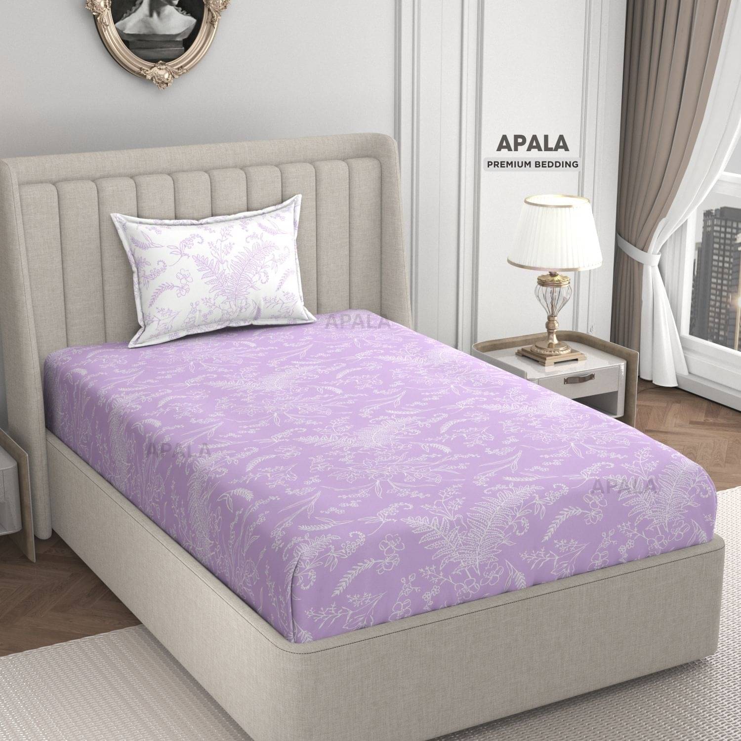     			Apala Microfiber 1 Single Bedsheet with 1 Pillow Cover ( Multicolor )