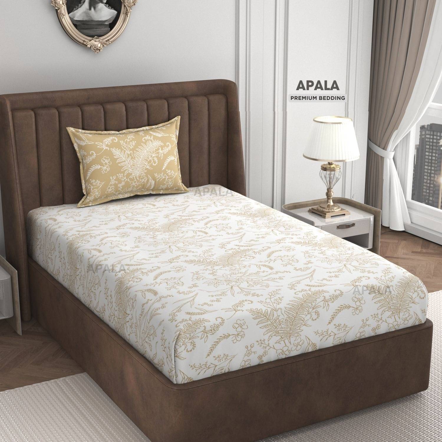 Apala Microfiber 1 Single Bedsheet with 1 Pillow Cover ( Yellow ) Apala Microfiber 1 Single Bedsheet with 1 Pillow Cover ( Yellow )