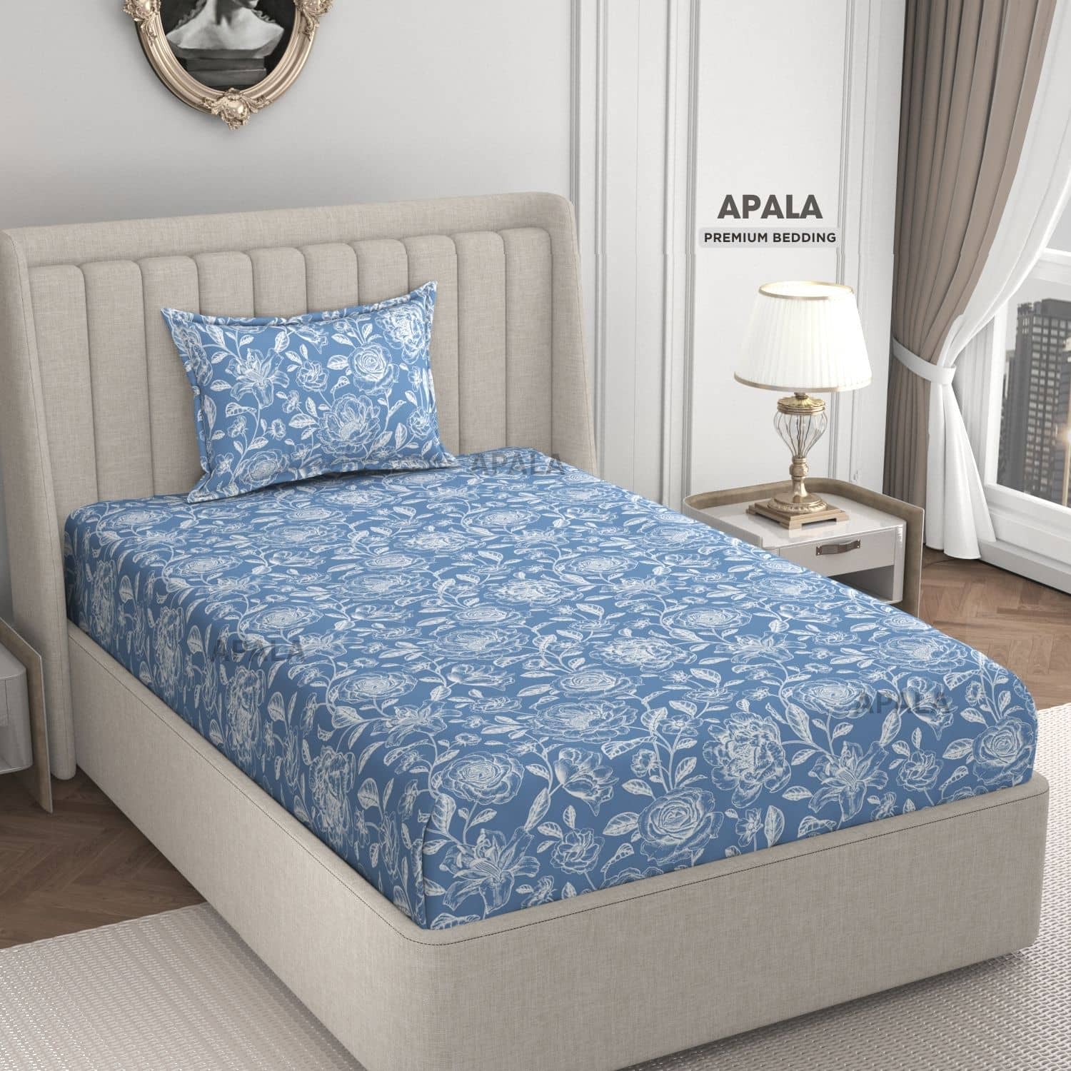 Apala Microfiber 1 Single Bedsheet with 1 Pillow Cover ( Off White )