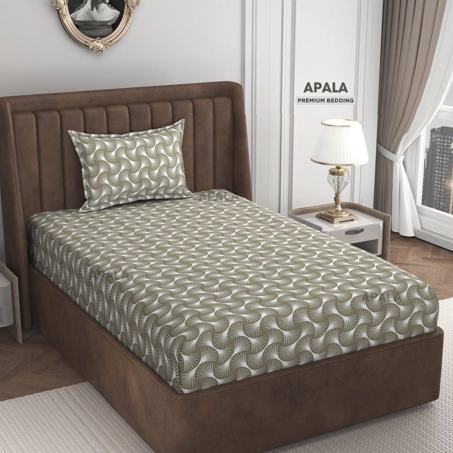     			Apala Microfiber 1 Single Bedsheet with 1 Pillow Cover ( Beige )