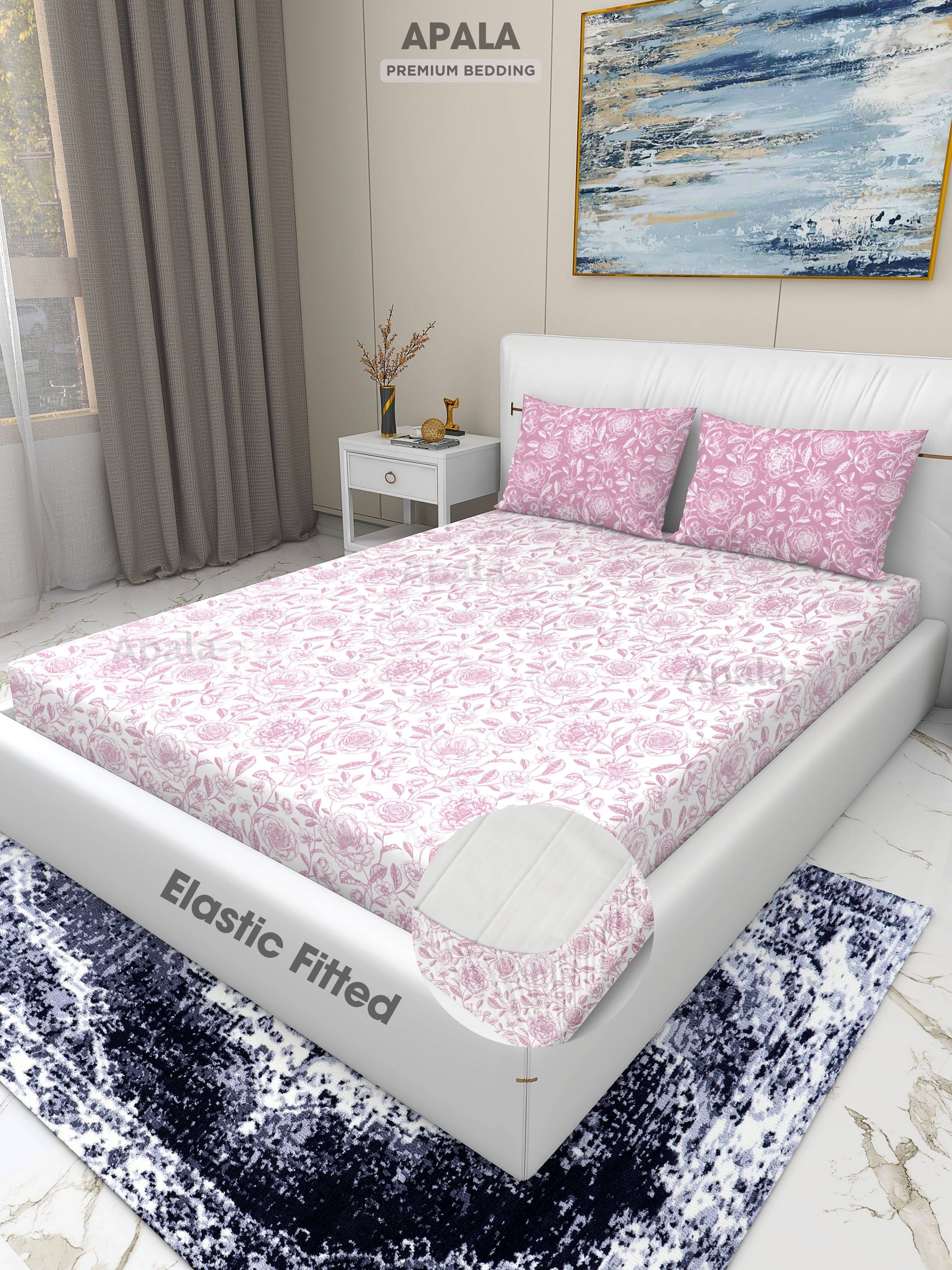 Apala Microfibre Abstract Fitted 1 Bedsheet with 2 Pillow Covers ( King Size ) - Multi Apala Microfibre Abstract Fitted 1 Bedsheet with 2 Pillow Covers ( King Size ) - Multi