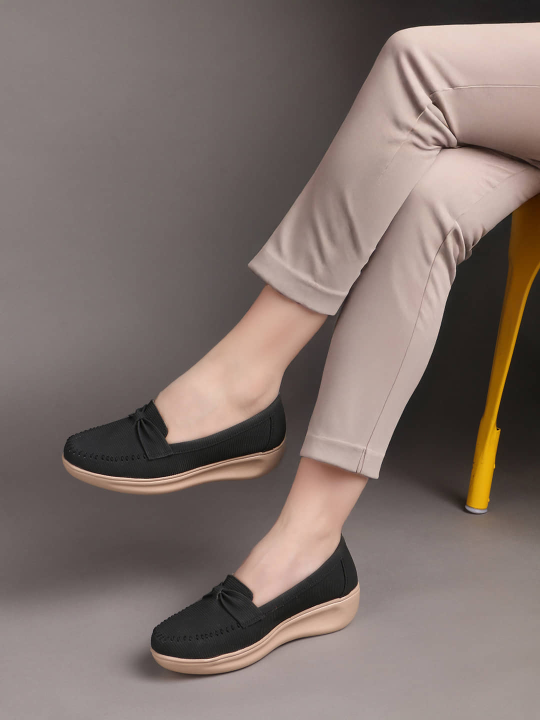Aroom Black Women's Loafers - Casual Shoes | Buy online on ZillyBuy