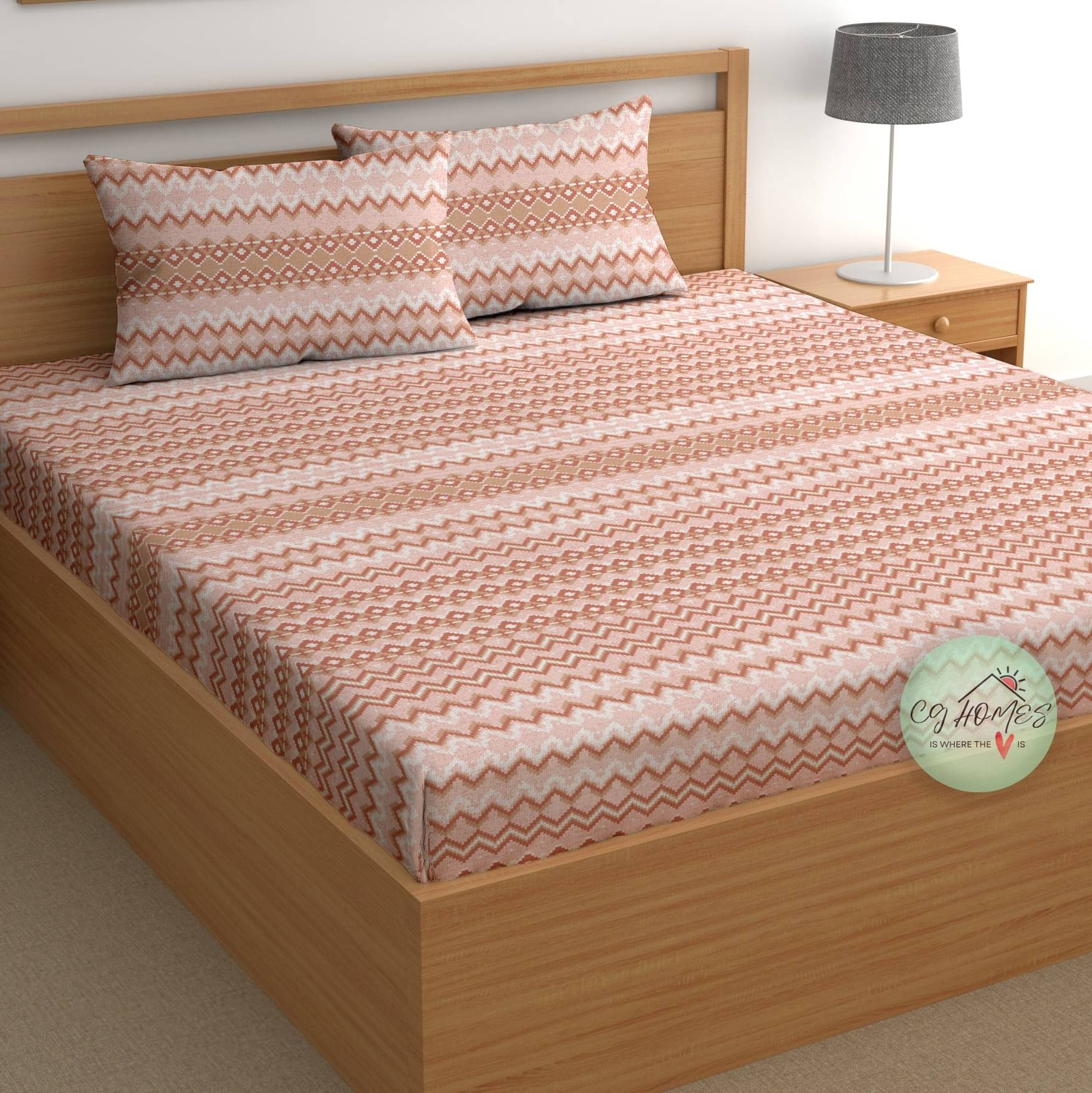 CG HOMES Cotton 1 Double Bedsheet with 2 Pillow Covers ( Orange ) CG HOMES Cotton 1 Double Bedsheet with 2 Pillow Covers ( Orange )