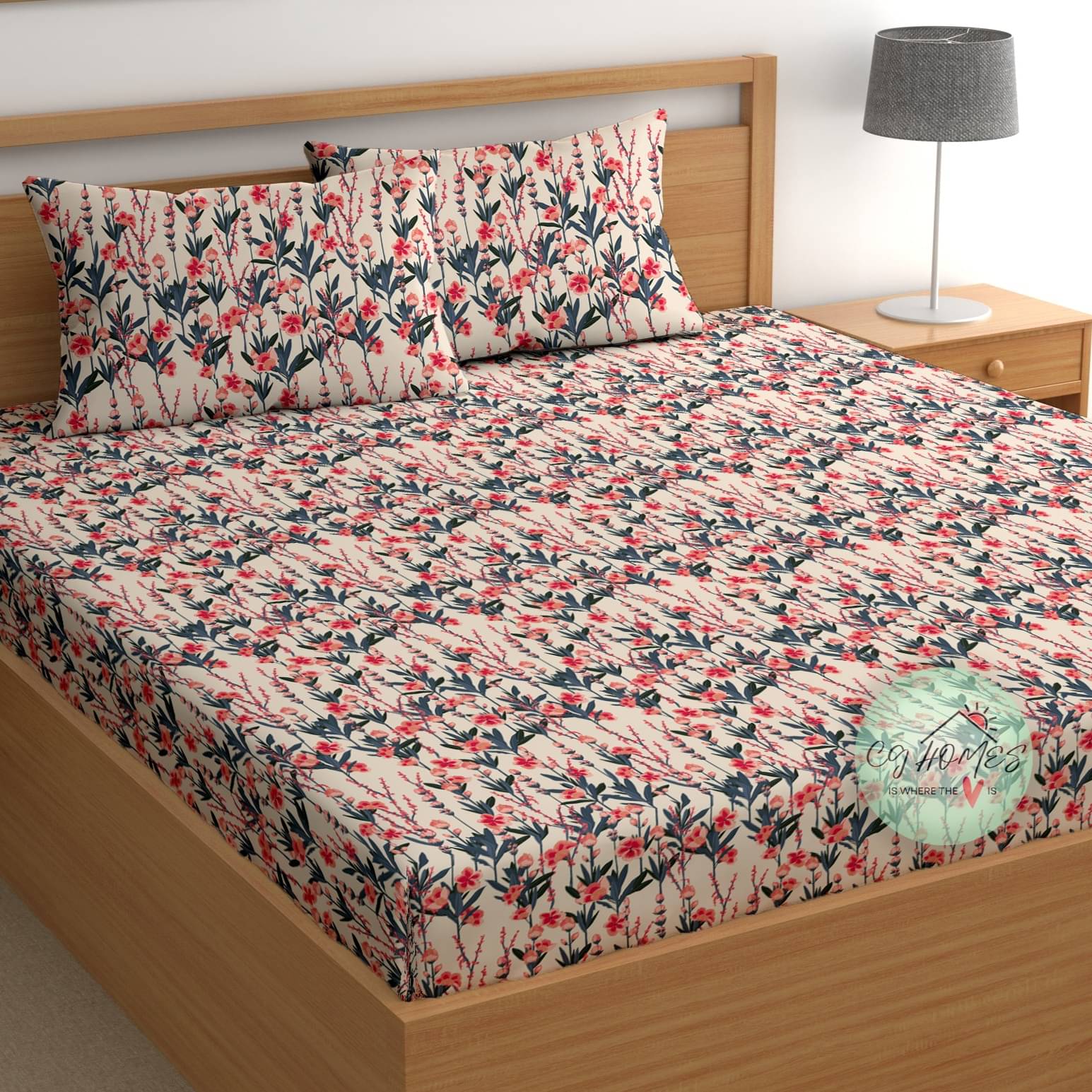 CG HOMES Cotton 1 Double Bedsheet with 2 Pillow Covers ( Peach )     			CG HOMES Cotton 1 Double Bedsheet with 2 Pillow Covers ( Peach )