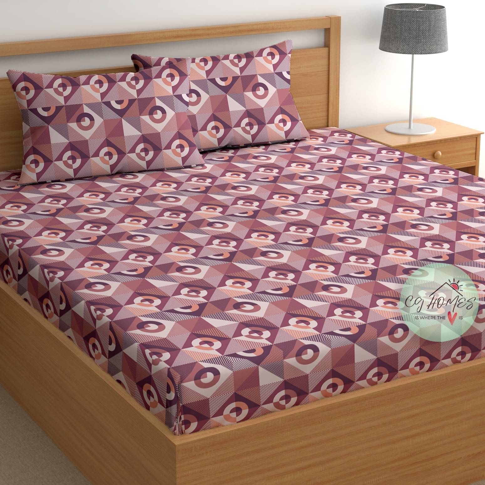 CG HOMES Cotton 1 Double Bedsheet with 2 Pillow Covers ( Pink )     			CG HOMES Cotton 1 Double Bedsheet with 2 Pillow Covers ( Pink )