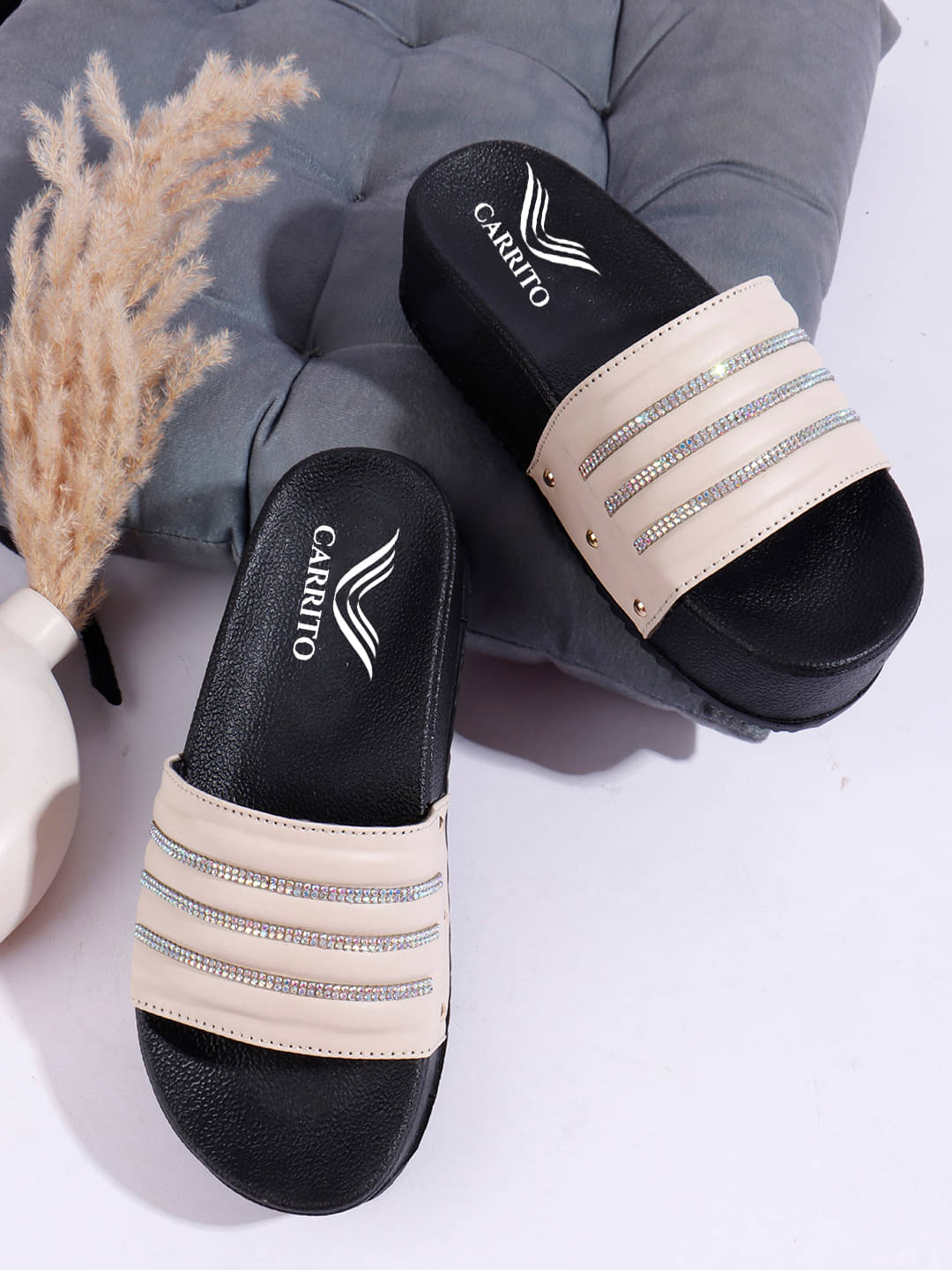     			Carrito Cream Women's Sandal Heels