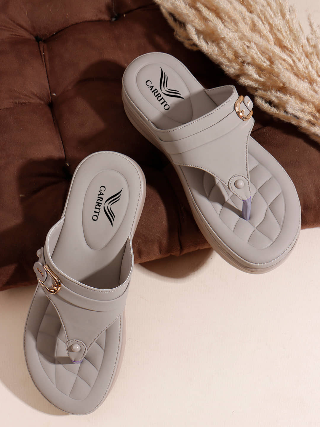 Carrito Gray Women's Sandal Heels - Heels | Buy online on ZillyBuy