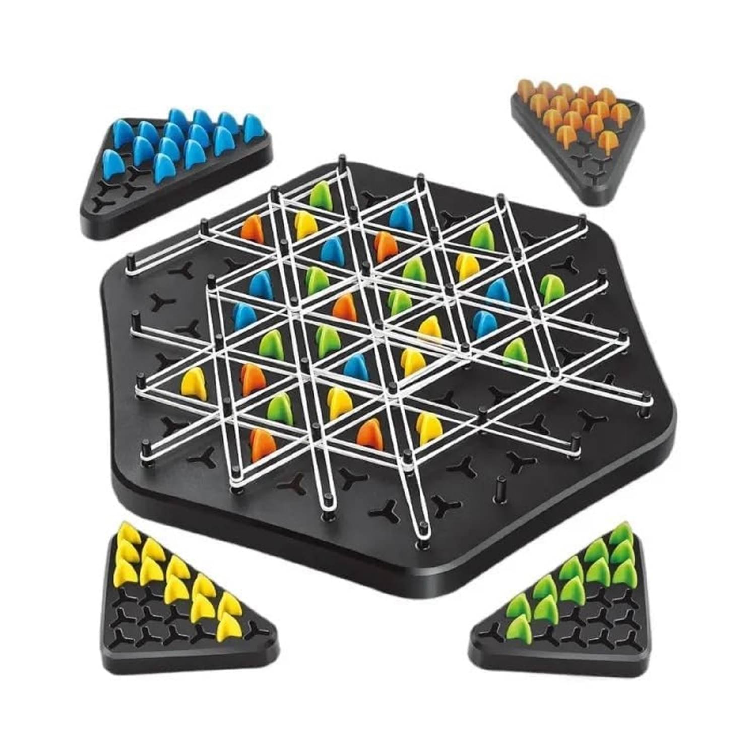     			Chain Triangle Chess Game | Puzzle Geometry Interactive Chess | Triangle Rubber Band Game for Kids & Adults | Family Classic Strategy Board Game for 2 to 4 Players (Triangle Chess Game)