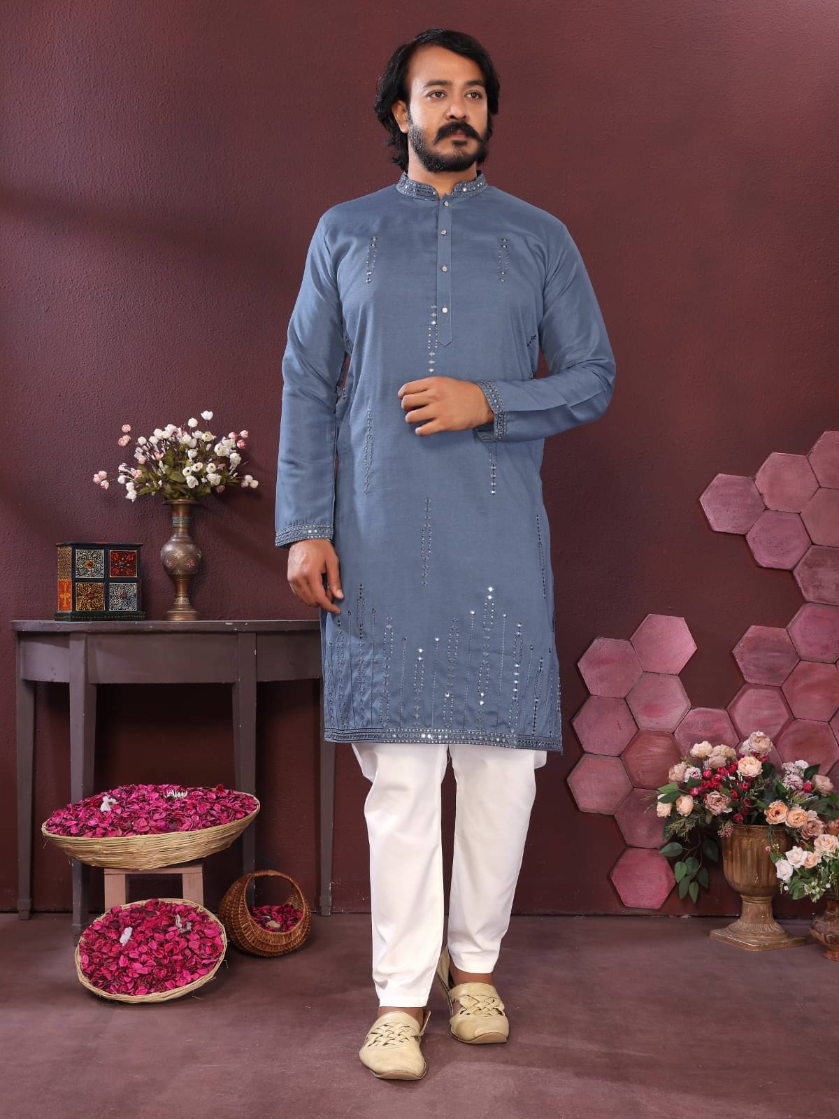 Granth Enterprise Grey Cotton Men's Regular Kurta ( Pack of 1 ) Granth Enterprise Grey Cotton Men's Regular Kurta ( Pack of 1 )
