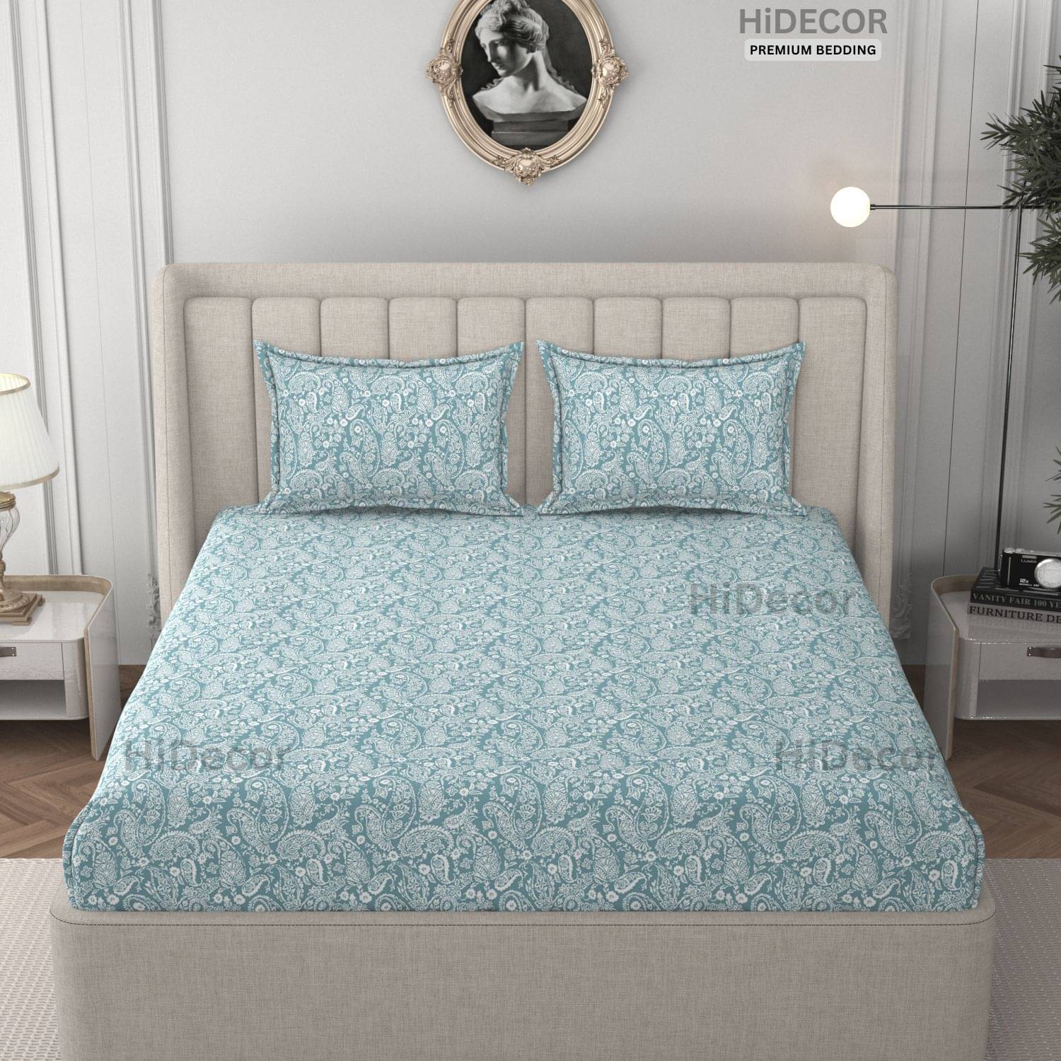 HIDECOR Microfiber 1 Double King Bedsheet with 2 Pillow Covers ( Blue ) HIDECOR Microfiber 1 Double King Bedsheet with 2 Pillow Covers ( Blue )