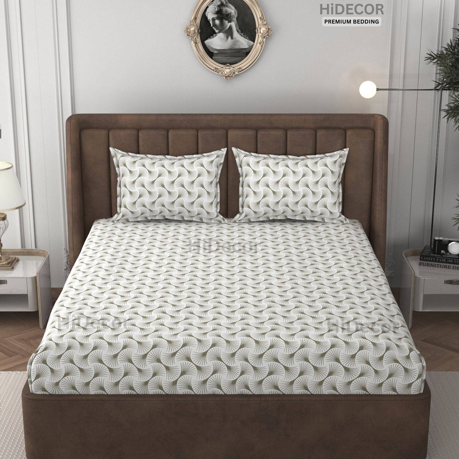     			HIDECOR Microfiber 1 Double King Bedsheet with 2 Pillow Covers ( White )