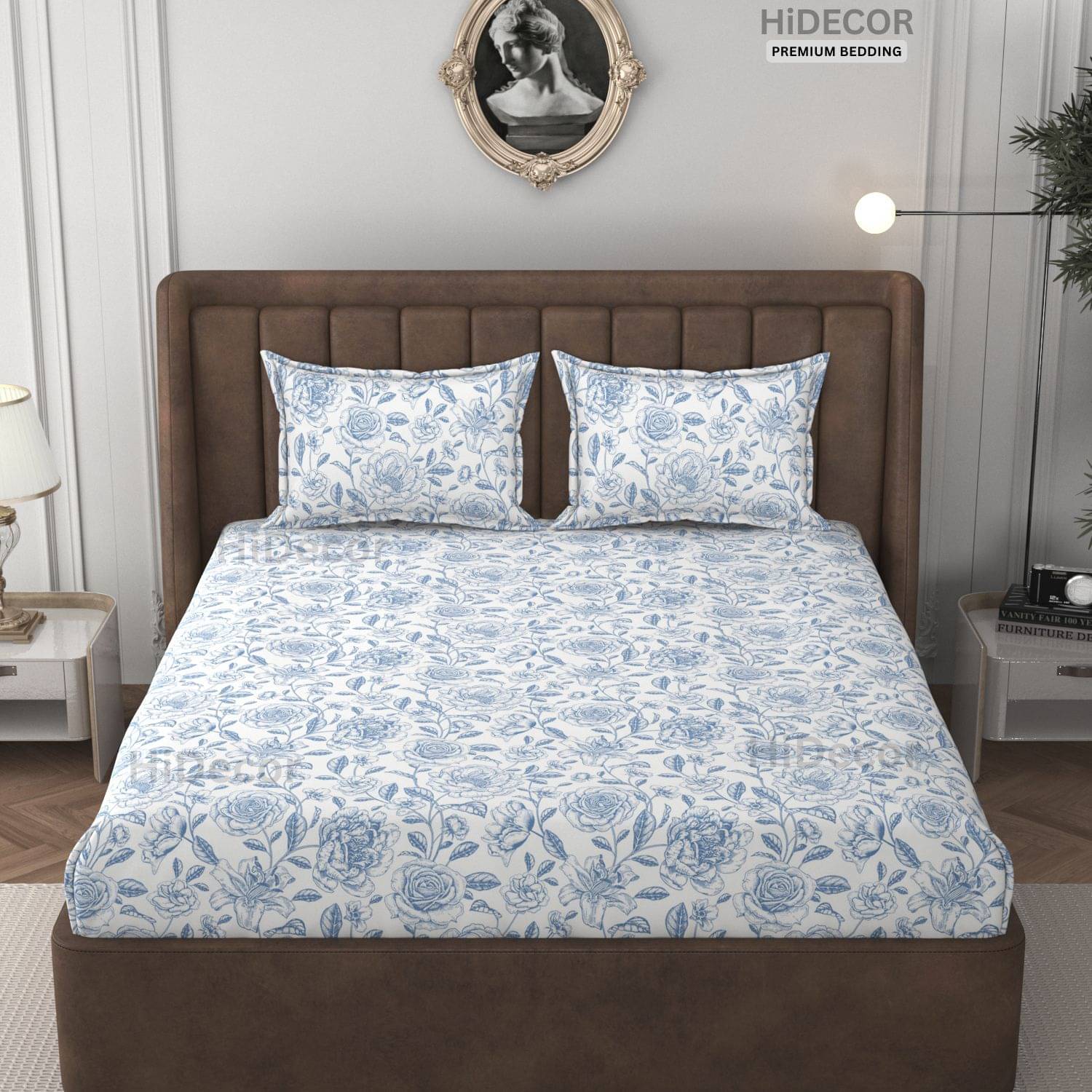     			HIDECOR Microfiber 1 Double King Bedsheet with 2 Pillow Covers ( Off White )