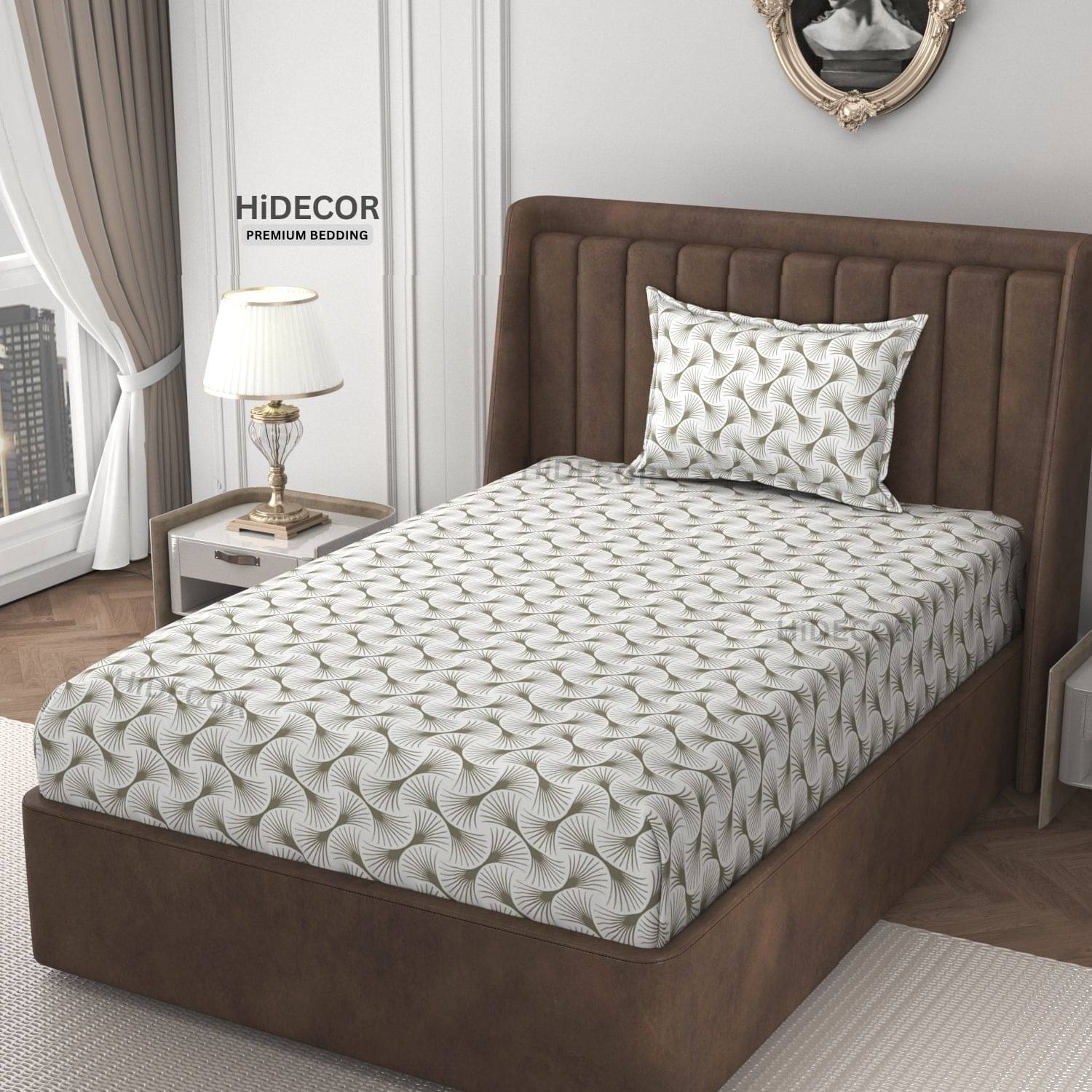     			HIDECOR Microfiber 1 Single Bedsheet with 1 Pillow Cover ( White )