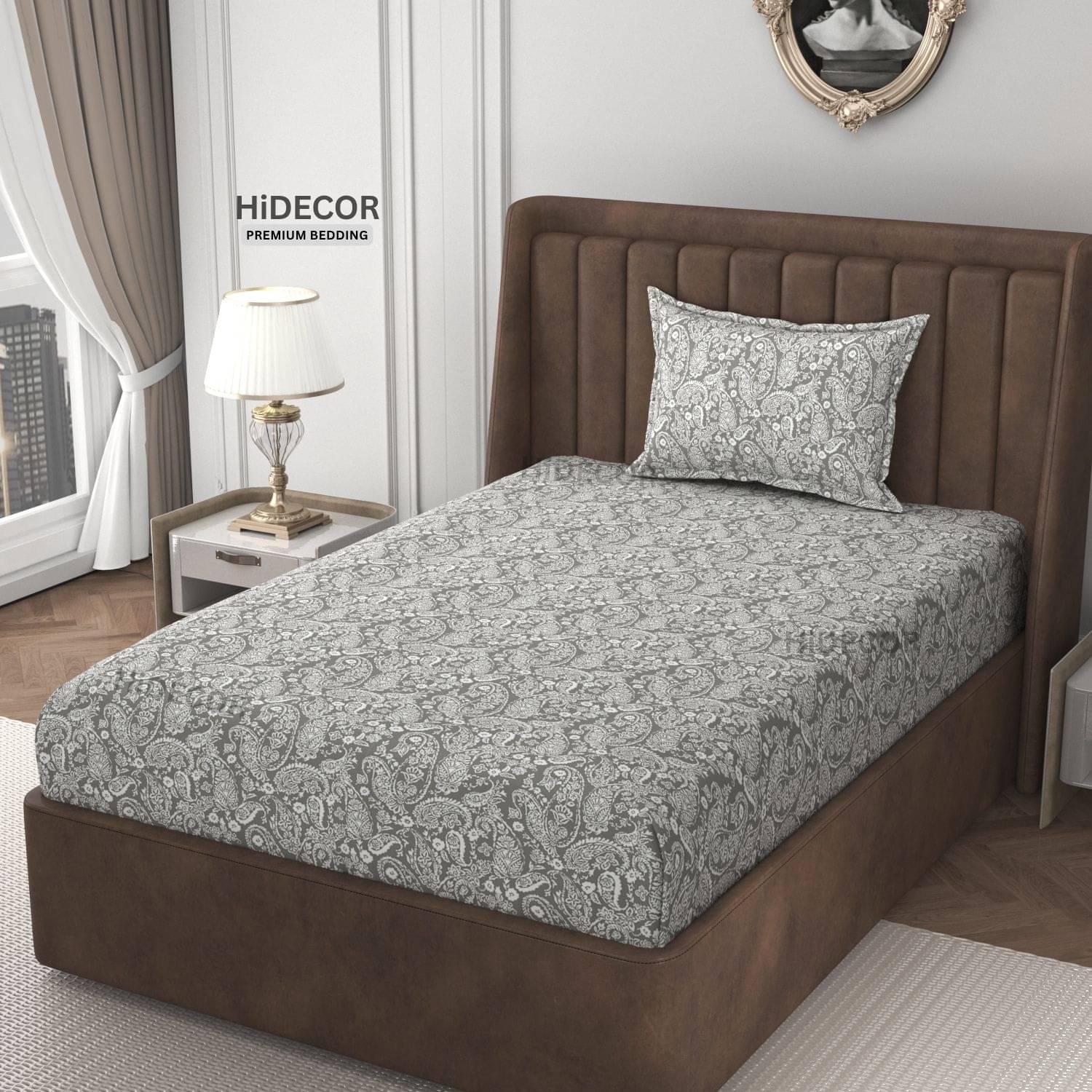 HIDECOR Microfiber 1 Single Bedsheet with 1 Pillow Cover ( Gray ) HIDECOR Microfiber 1 Single Bedsheet with 1 Pillow Cover ( Gray )