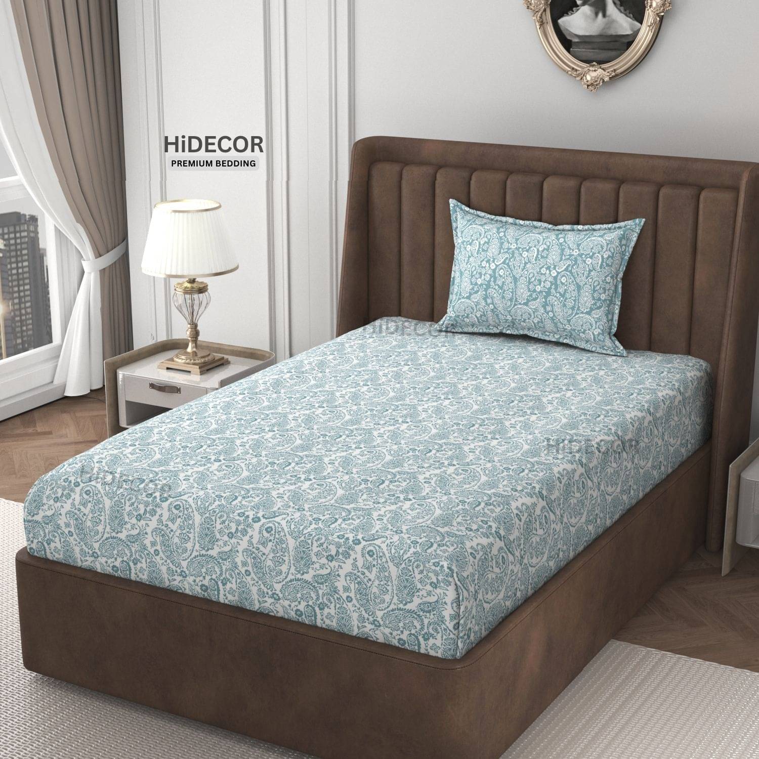 HIDECOR Microfiber 1 Single Bedsheet with 1 Pillow Cover ( Sky Blue ) HIDECOR Microfiber 1 Single Bedsheet with 1 Pillow Cover ( Sky Blue )