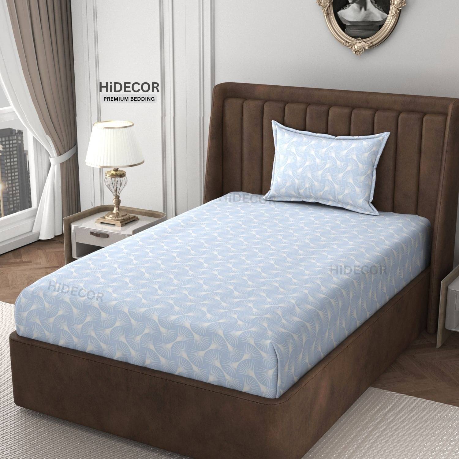 HIDECOR Microfiber 1 Single Bedsheet with 1 Pillow Cover ( Blue ) HIDECOR Microfiber 1 Single Bedsheet with 1 Pillow Cover ( Blue )
