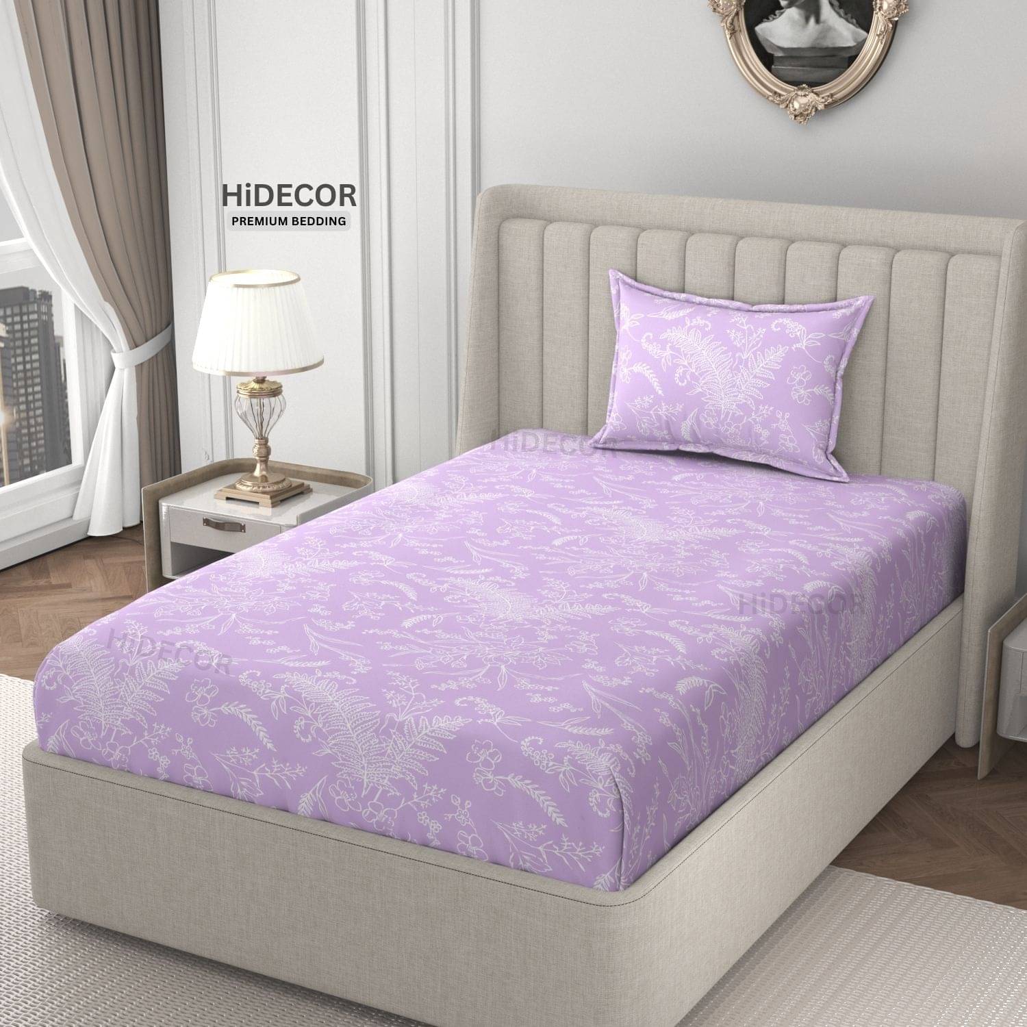 HIDECOR Microfiber 1 Single Bedsheet with 1 Pillow Cover ( Purple ) HIDECOR Microfiber 1 Single Bedsheet with 1 Pillow Cover ( Purple )