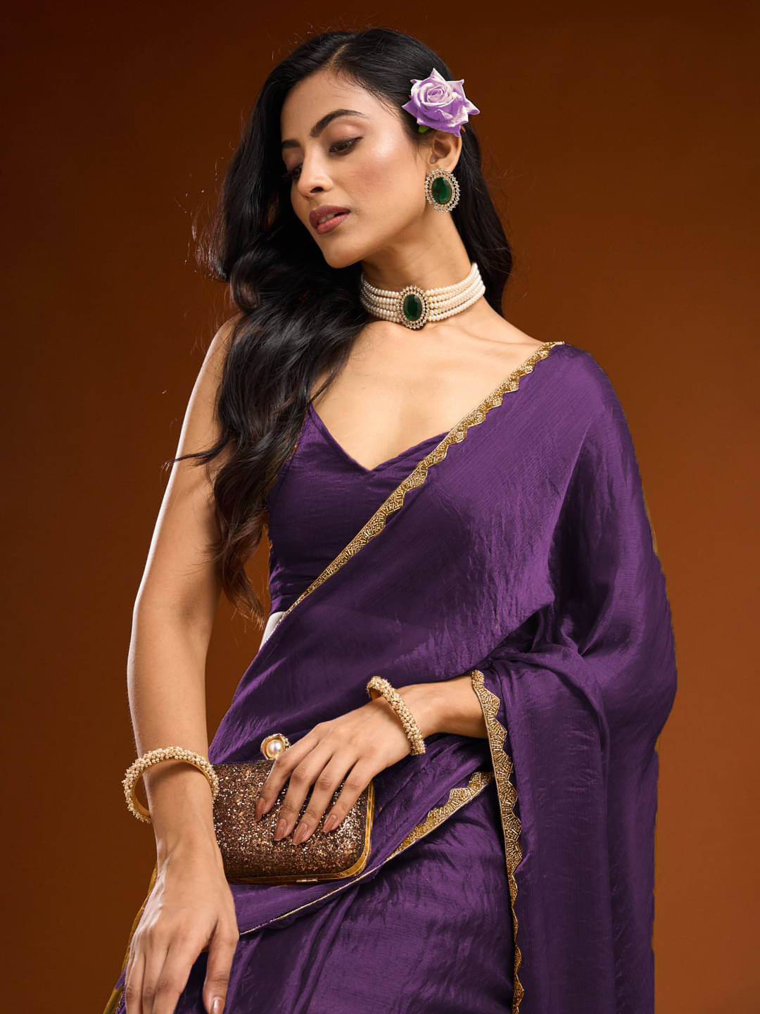     			HIFLI Silk Solid Saree With Unstitched Blouse Piece ( Wine )