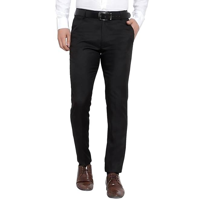     			Haul Chic Slim Flat Men's Formal Trouser - Black ( Pack of 1 )