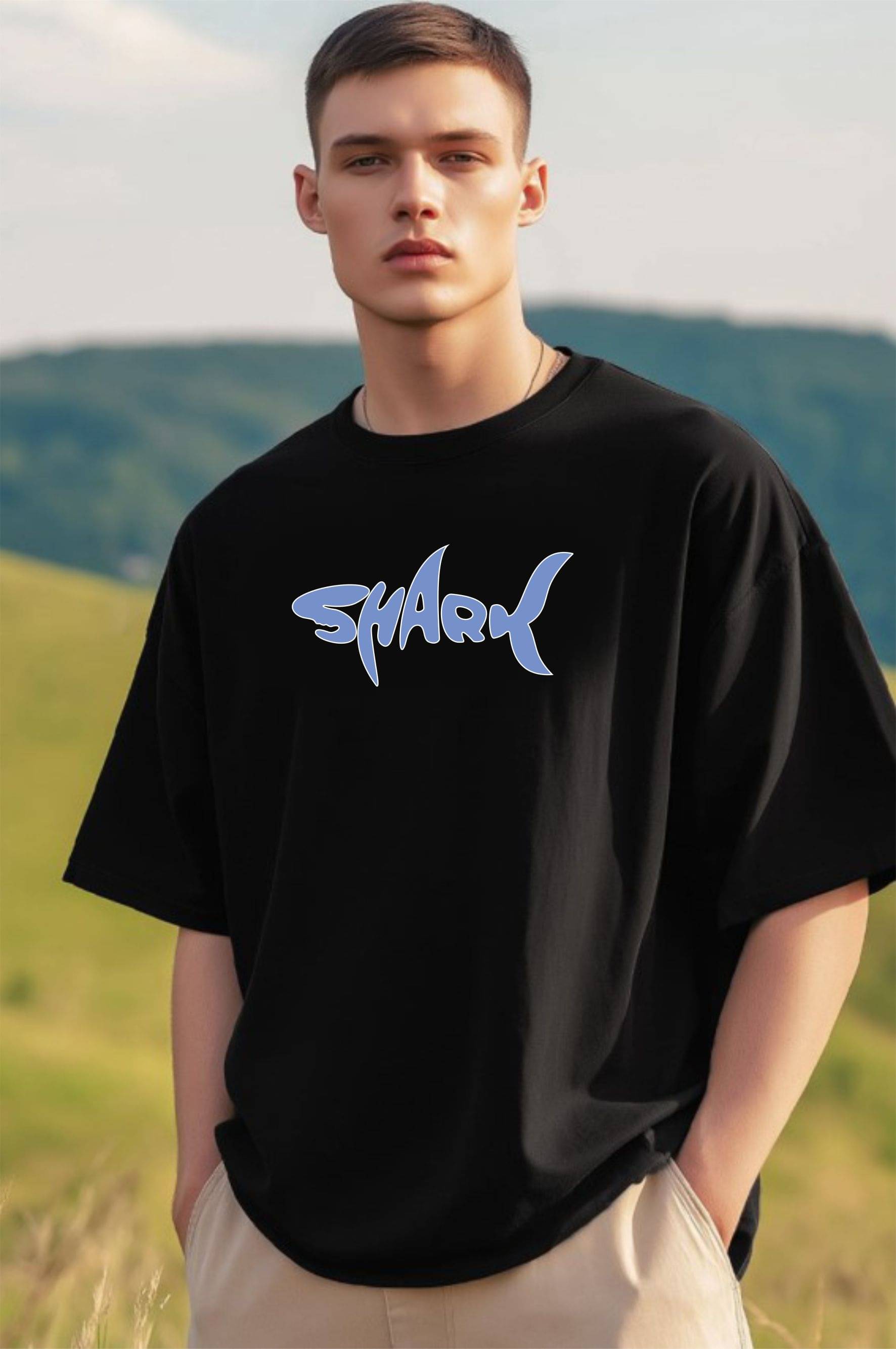 MYARA Men Cotton Oversized Fit Printed T-Shirt ( Black ) MYARA Men Cotton Oversized Fit Printed T-Shirt ( Black )