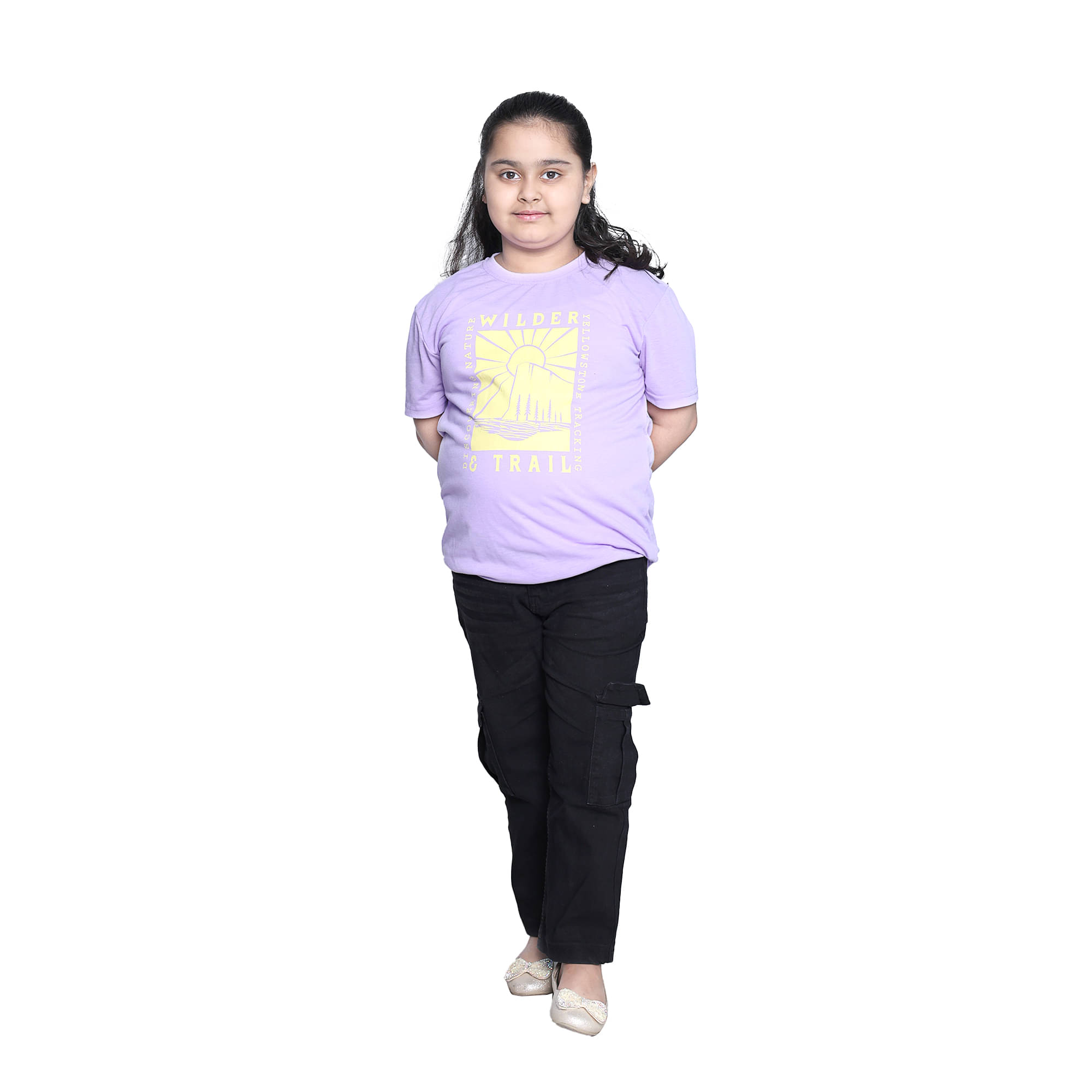    			Kidzee Kingdom Pack of 1 Girls Cotton T-Shirt ( Purple )