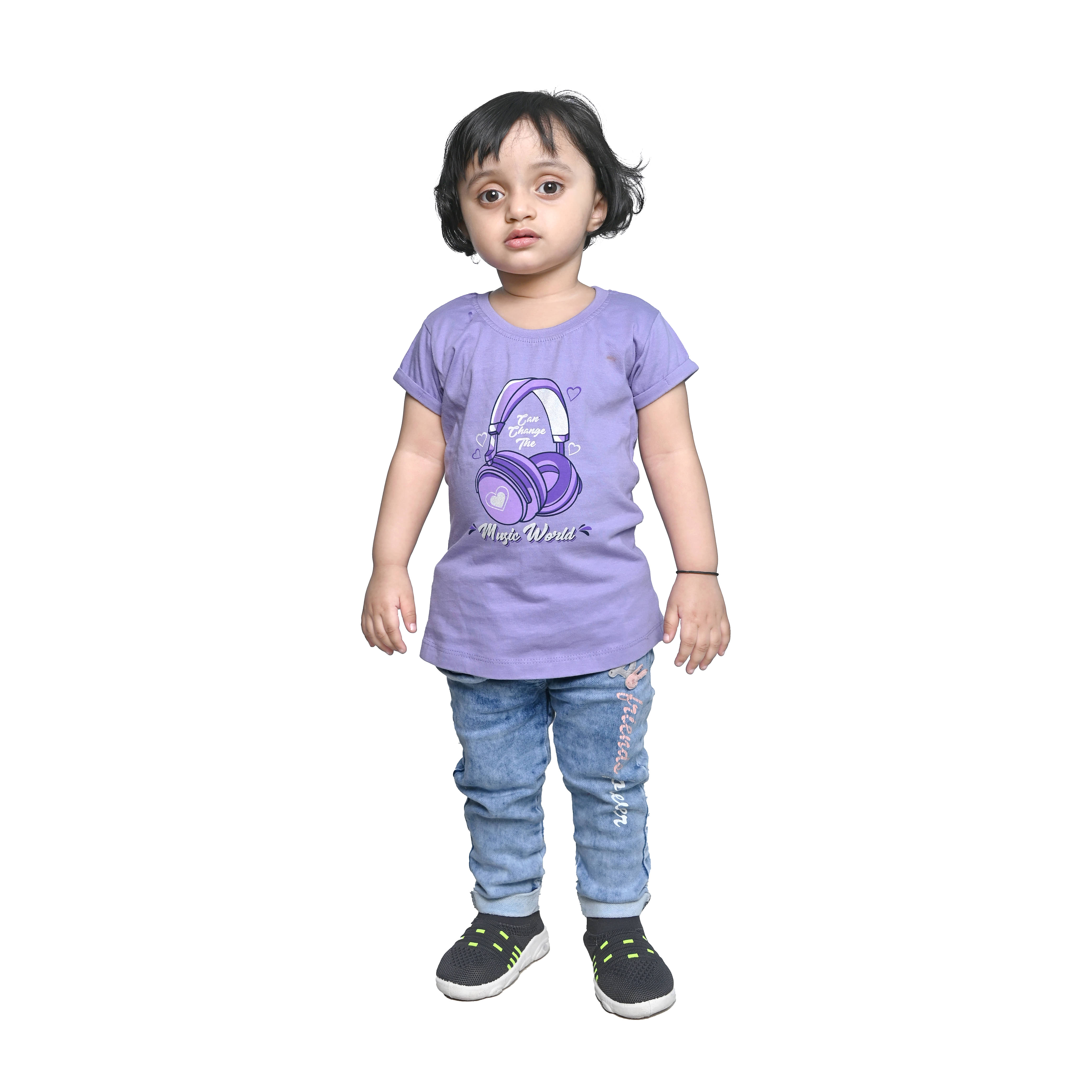     			Kidzee Kingdom Pack of 1 Baby Girls Cotton T-Shirt ( Purple )