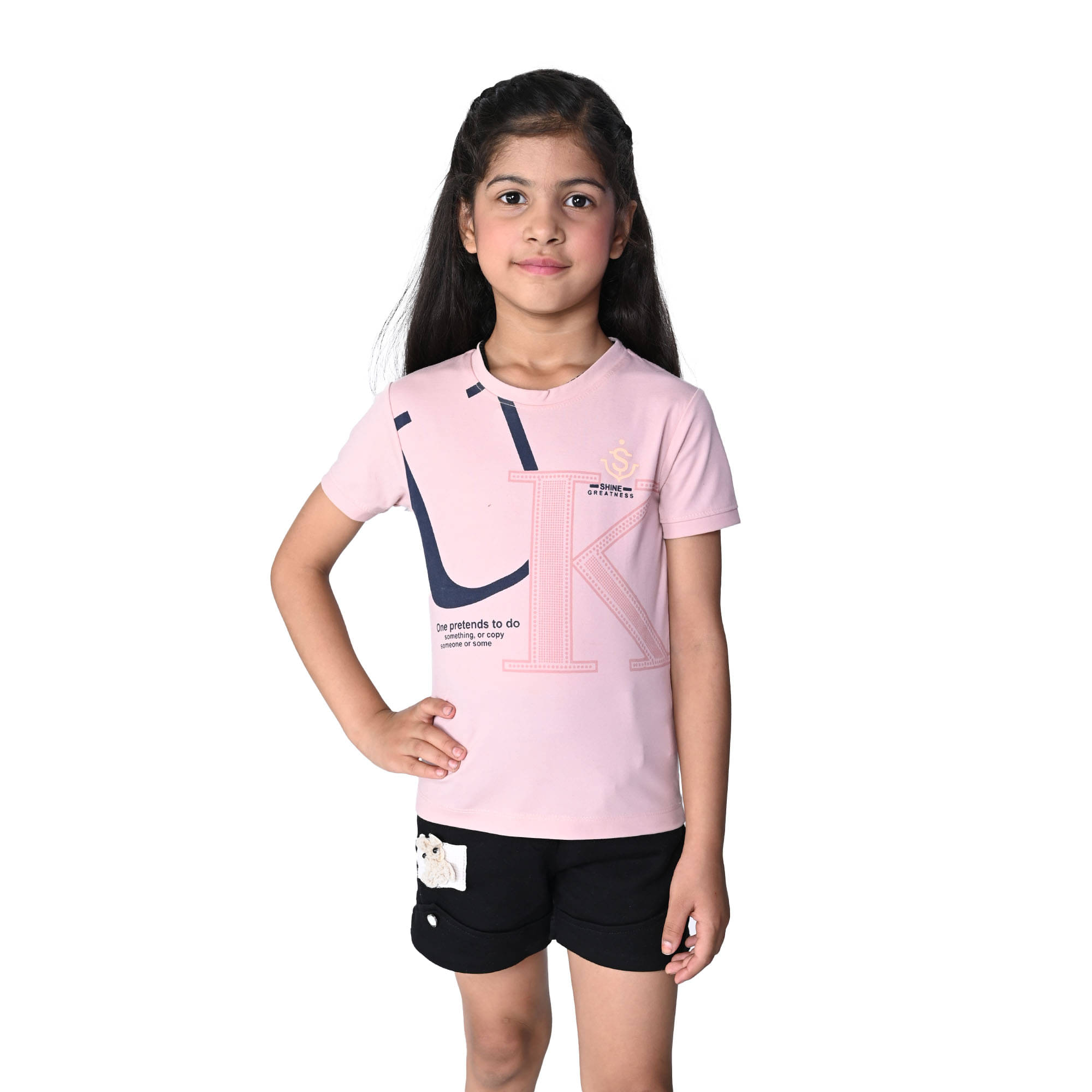     			Kidzee Kingdom Pack of 1 Girls Cotton T-Shirt ( Pink )