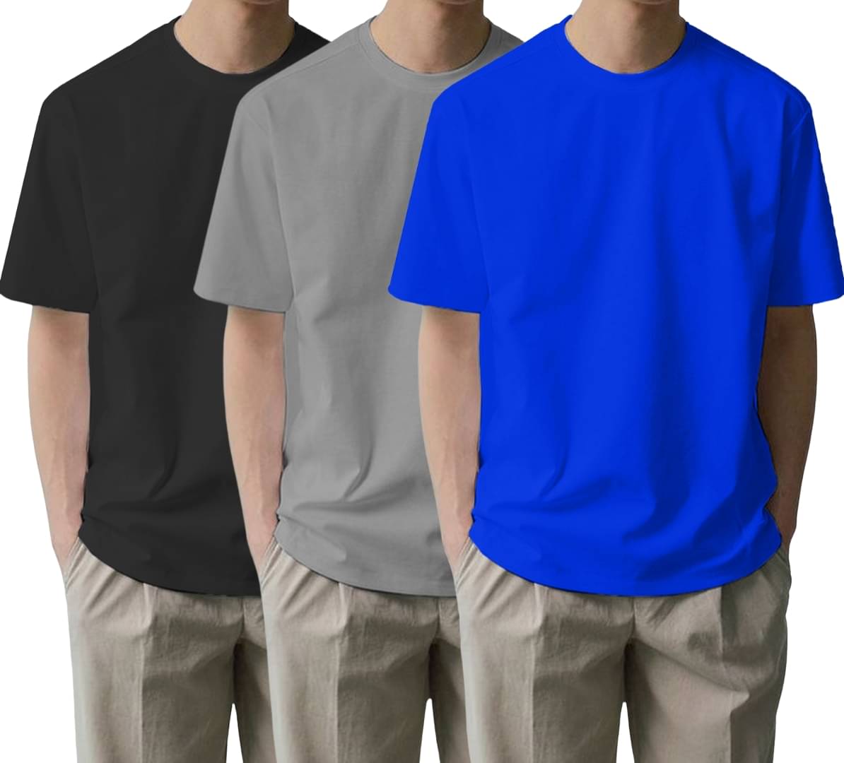Leotude Men Cotton Blend Oversized Fit Solid T-Shirt ( Multicolor2 ) Leotude Men Cotton Blend Oversized Fit Solid T-Shirt ( Multicolor2 )