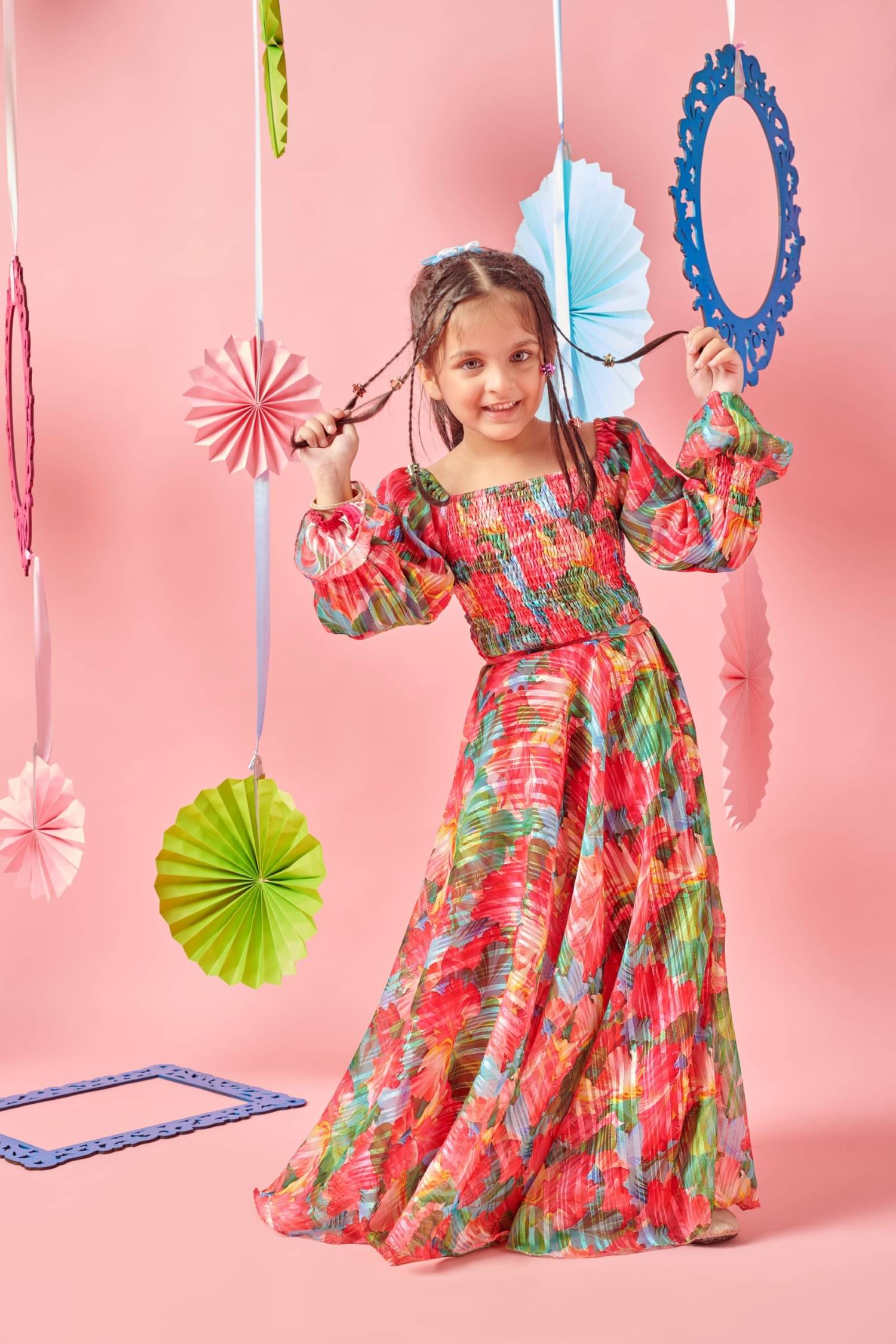     			MASTARANG Polyester Lehenga Choli Set For Girls ( Pack of 1 , Pink )