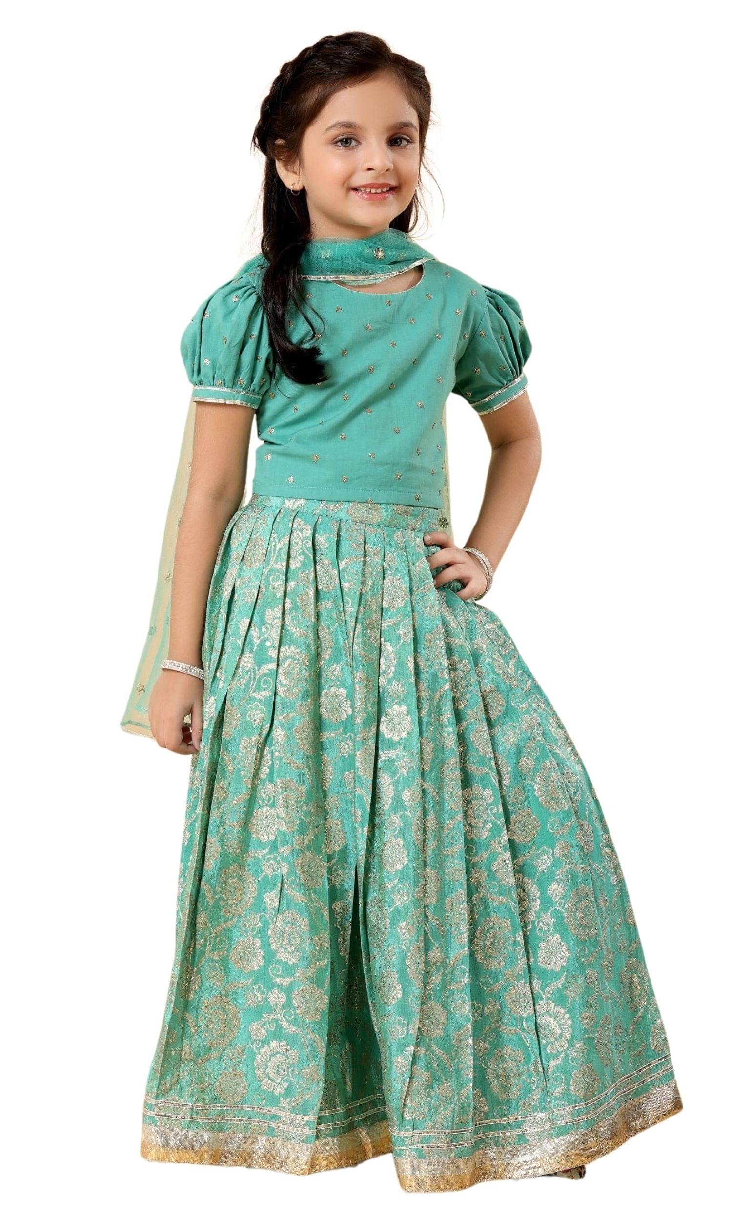 MASTARANG Polyester Lehenga Choli Set For Girls ( Pack of 1 , Light Green ) MASTARANG Polyester Lehenga Choli Set For Girls ( Pack of 1 , Light Green )