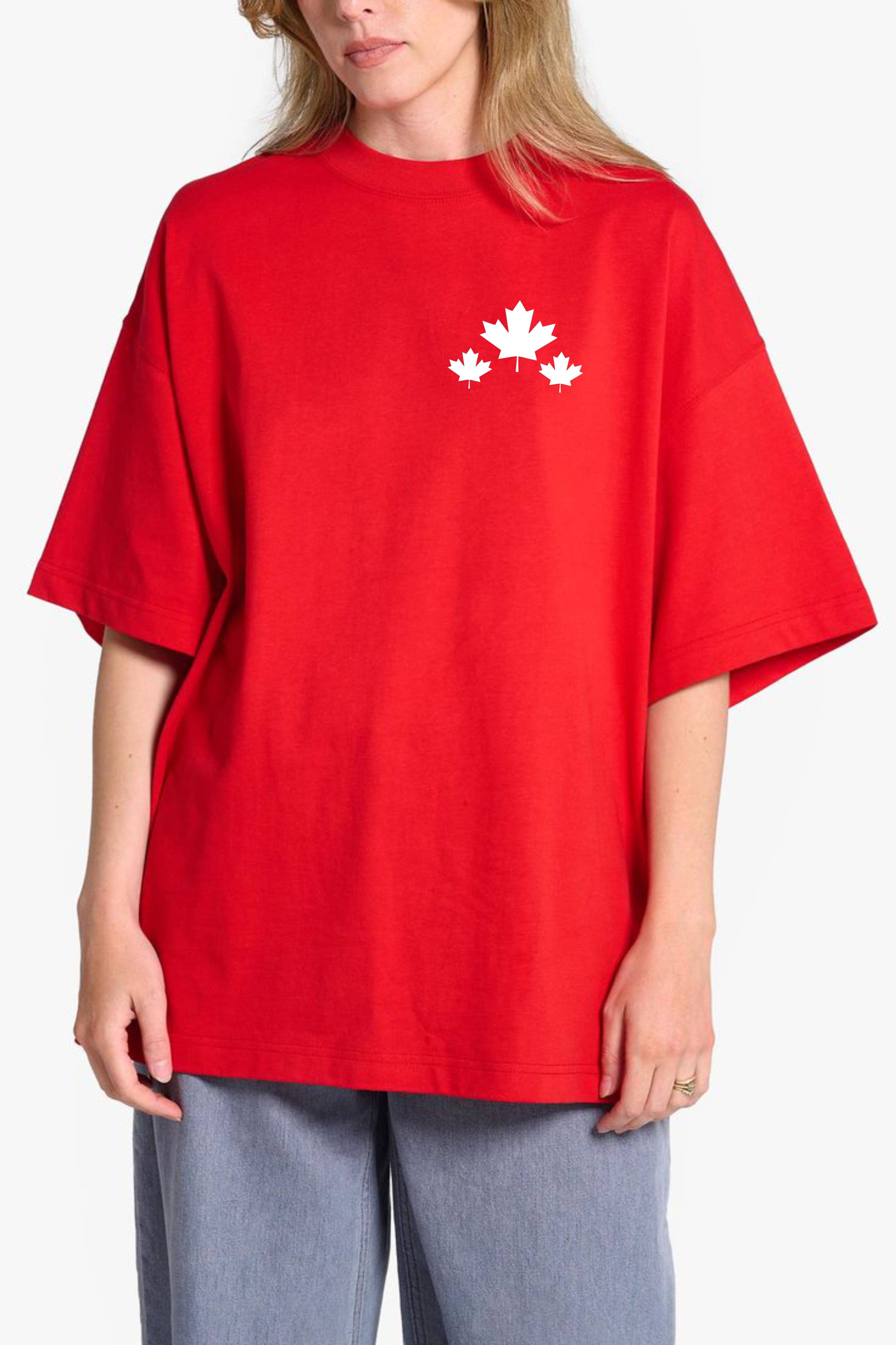     			MYARA Women Cotton Printed Oversized Fit Round Neck T-Shirt ( Red )