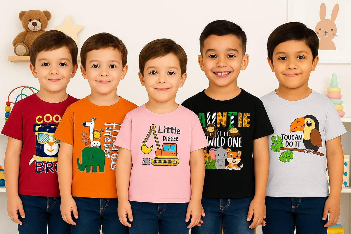     			Paryag Pack of 5 Baby Boys Cotton Blend T-Shirt ( Multicolor )