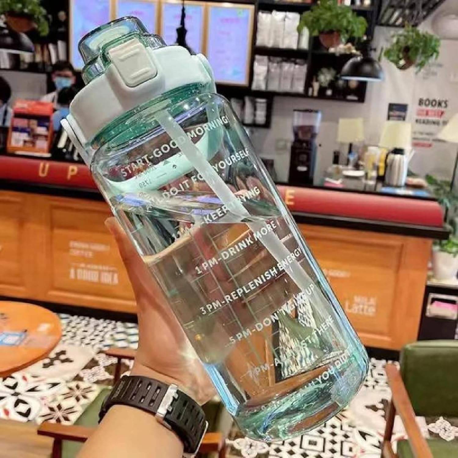     			Radhe Creation Motivational Water Bottles, Gym Water Bottles Multicolour Plastic Sipper Water Bottle 2000 mL ( Set of 1 )