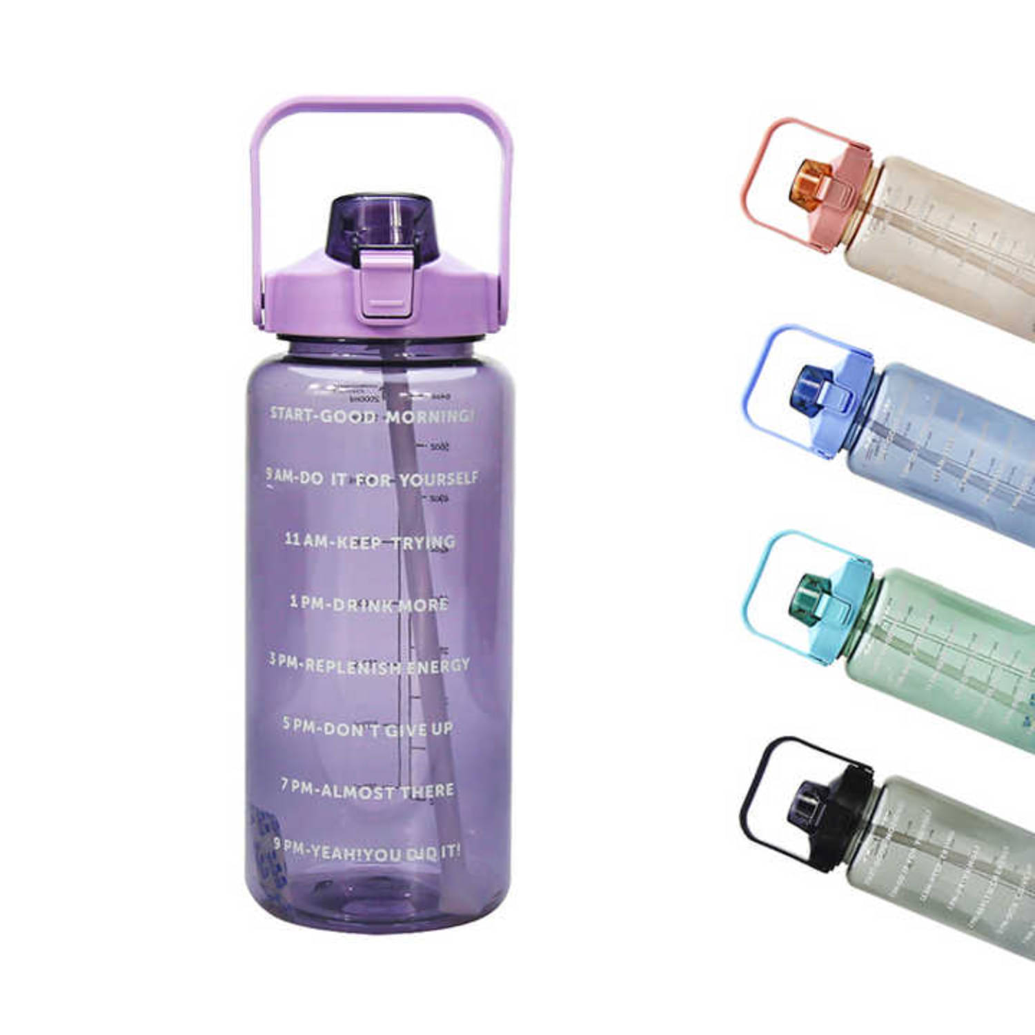     			Radhe Creation Motivational Water Bottles, Gym Water Bottles Multicolor Plastic Sipper Water Bottle 2000 mL ( Set of 1 )