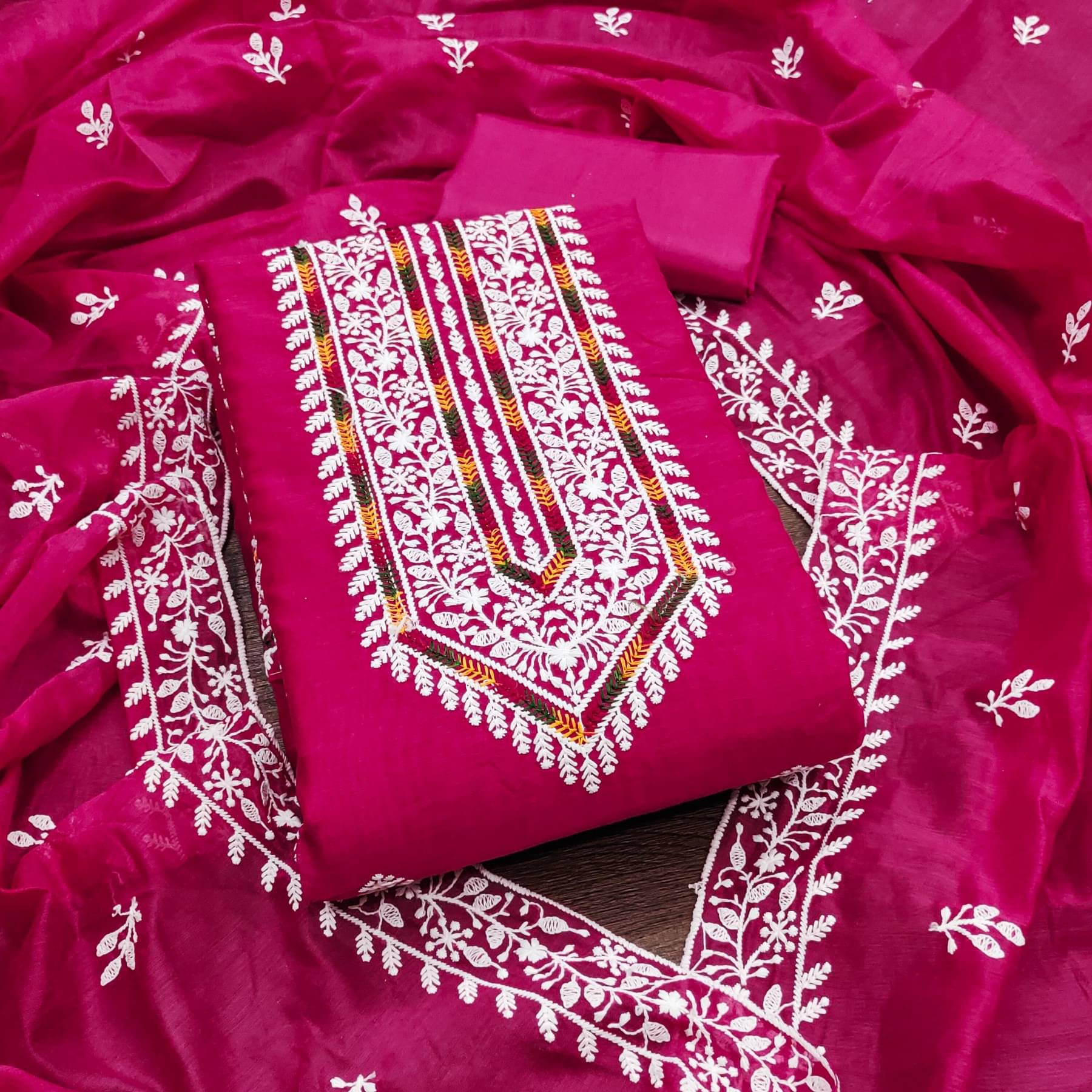     			Rangtulika Ethnics Women Cotton Unstitched Dress Material ( Pink )