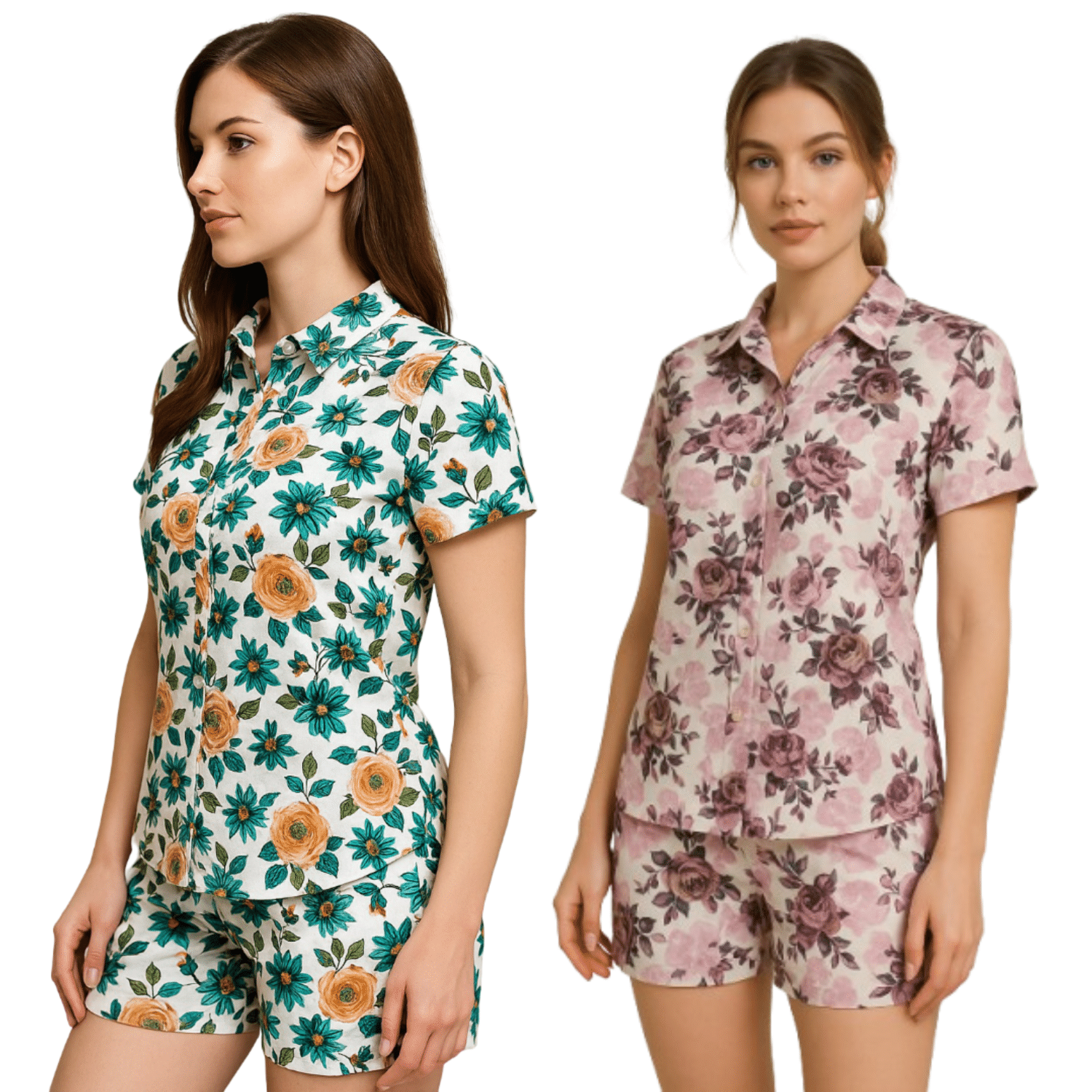     			Ridaa Women Printed Shirt With Shorts Co-Ord Set ( Multicolor )