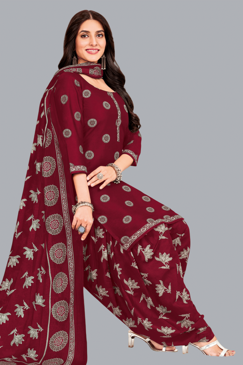 SIMMU Women Cotton Unstitched Dress Material ( Maroon ) SIMMU Women Cotton Unstitched Dress Material ( Maroon )