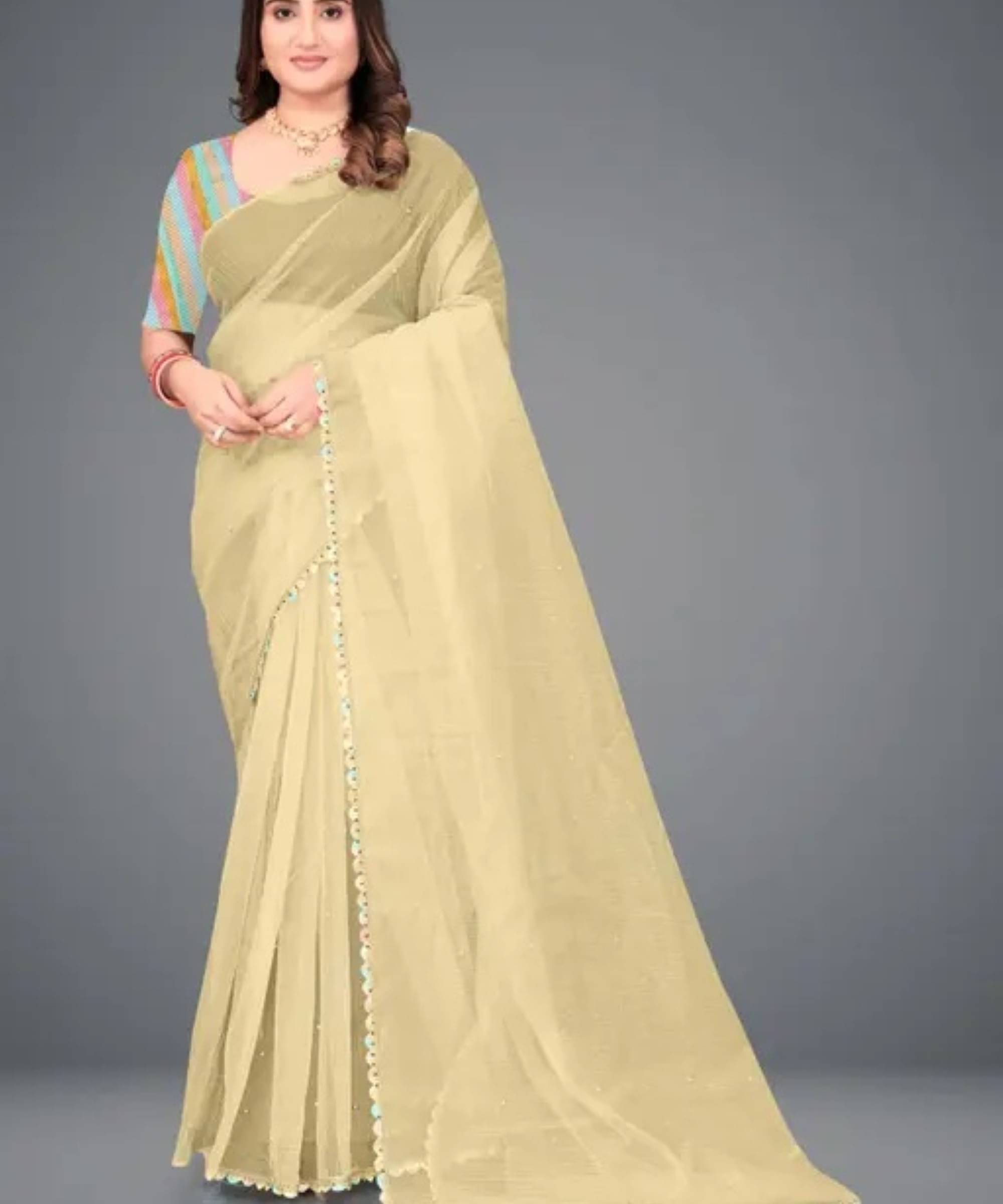 SIMRISH Net Self Design Saree With Unstitched Blouse Piece ( Yellow ) SIMRISH Net Self Design Saree With Unstitched Blouse Piece ( Yellow )