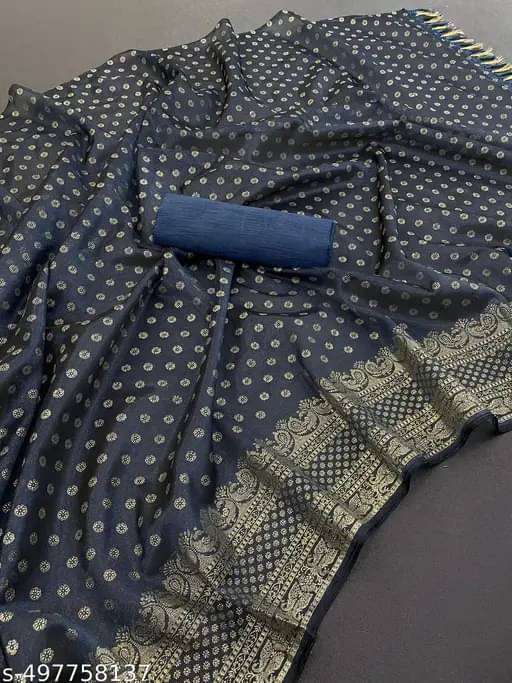 SIMRISH Nylon Self Design Saree With Unstitched Blouse Piece ( Navy Blue ) SIMRISH Nylon Self Design Saree With Unstitched Blouse Piece ( Navy Blue )