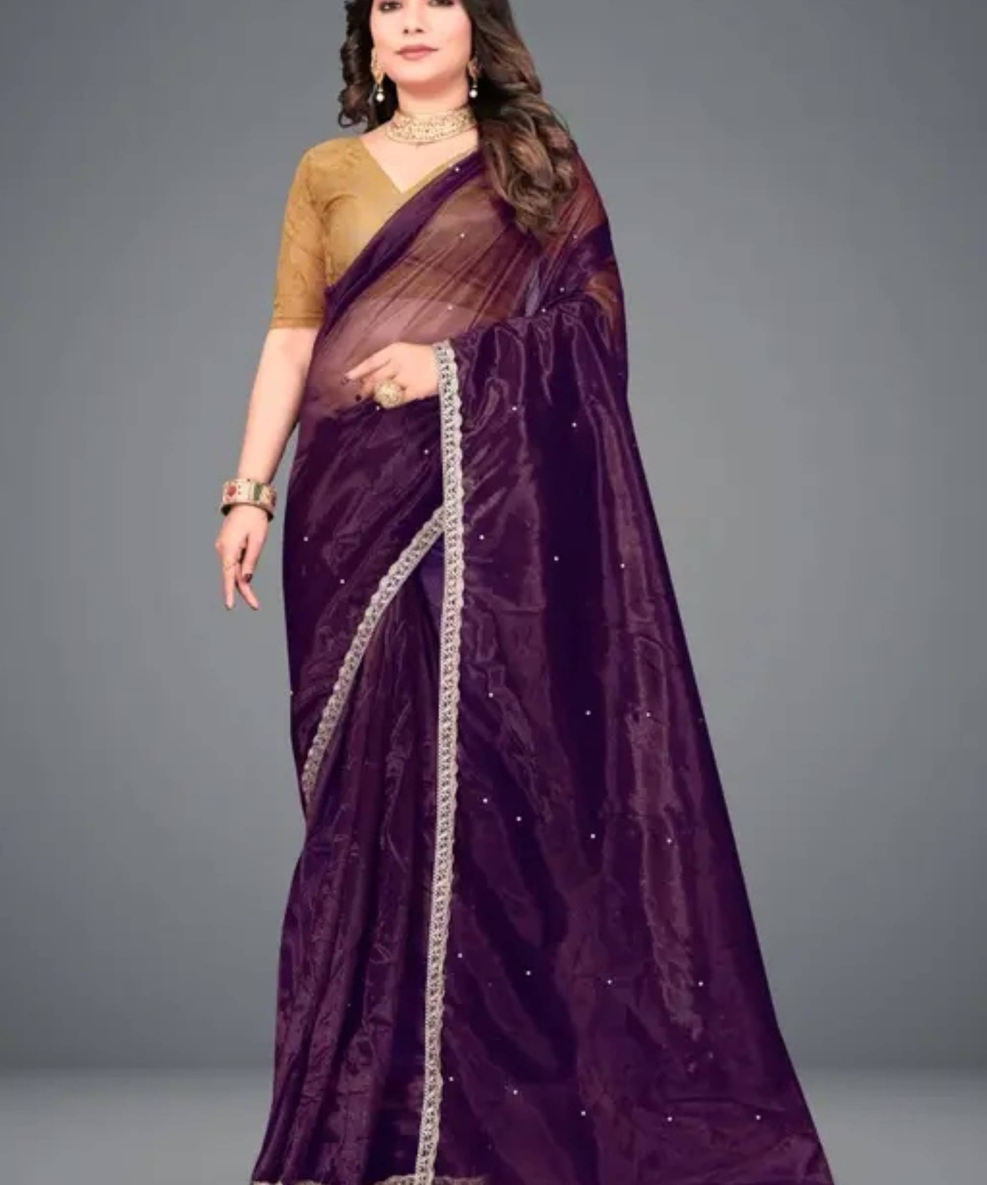 SIMRISH Nylon Self Design Saree With Unstitched Blouse Piece ( Wine ) SIMRISH Nylon Self Design Saree With Unstitched Blouse Piece ( Wine )