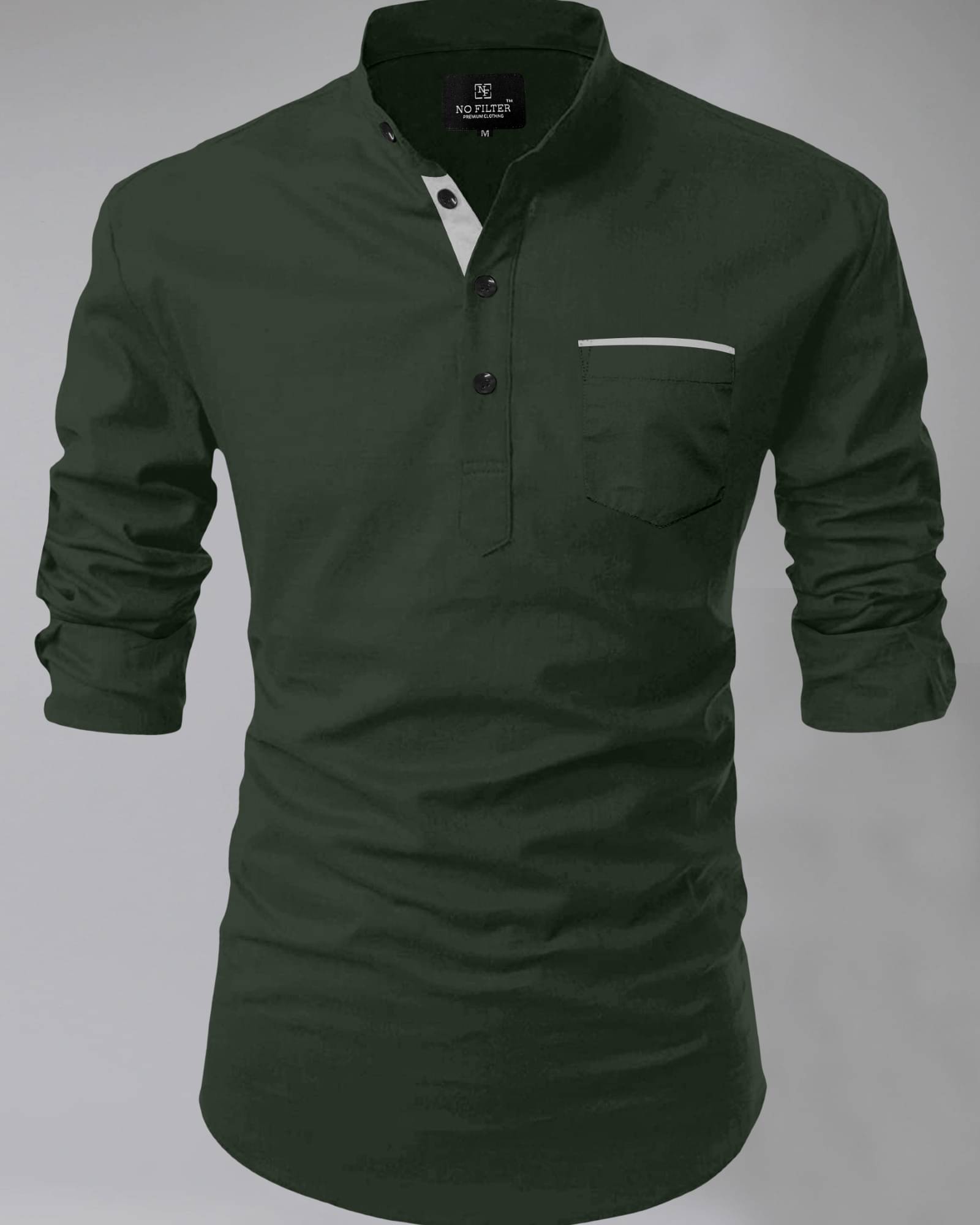 SPOQUE Dark Green Cotton Blend Men's Regular Kurta ( Pack of 1 ) SPOQUE Dark Green Cotton Blend Men's Regular Kurta ( Pack of 1 )