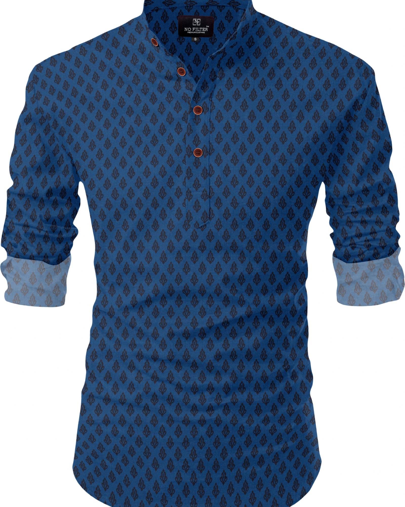 SPOQUE Navy Blue Cotton Blend Men's Regular Kurta ( Pack of 1 ) SPOQUE Navy Blue Cotton Blend Men's Regular Kurta ( Pack of 1 )