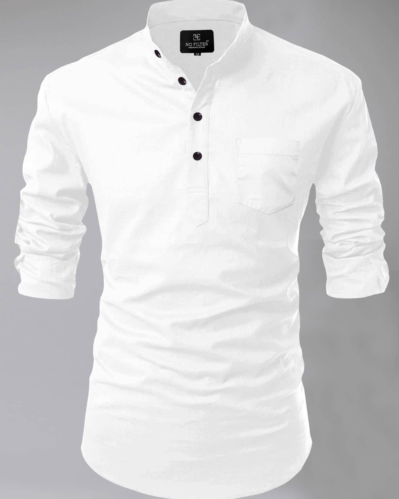     			SPOQUE White Cotton Men's Regular Kurta ( Pack of 1 )