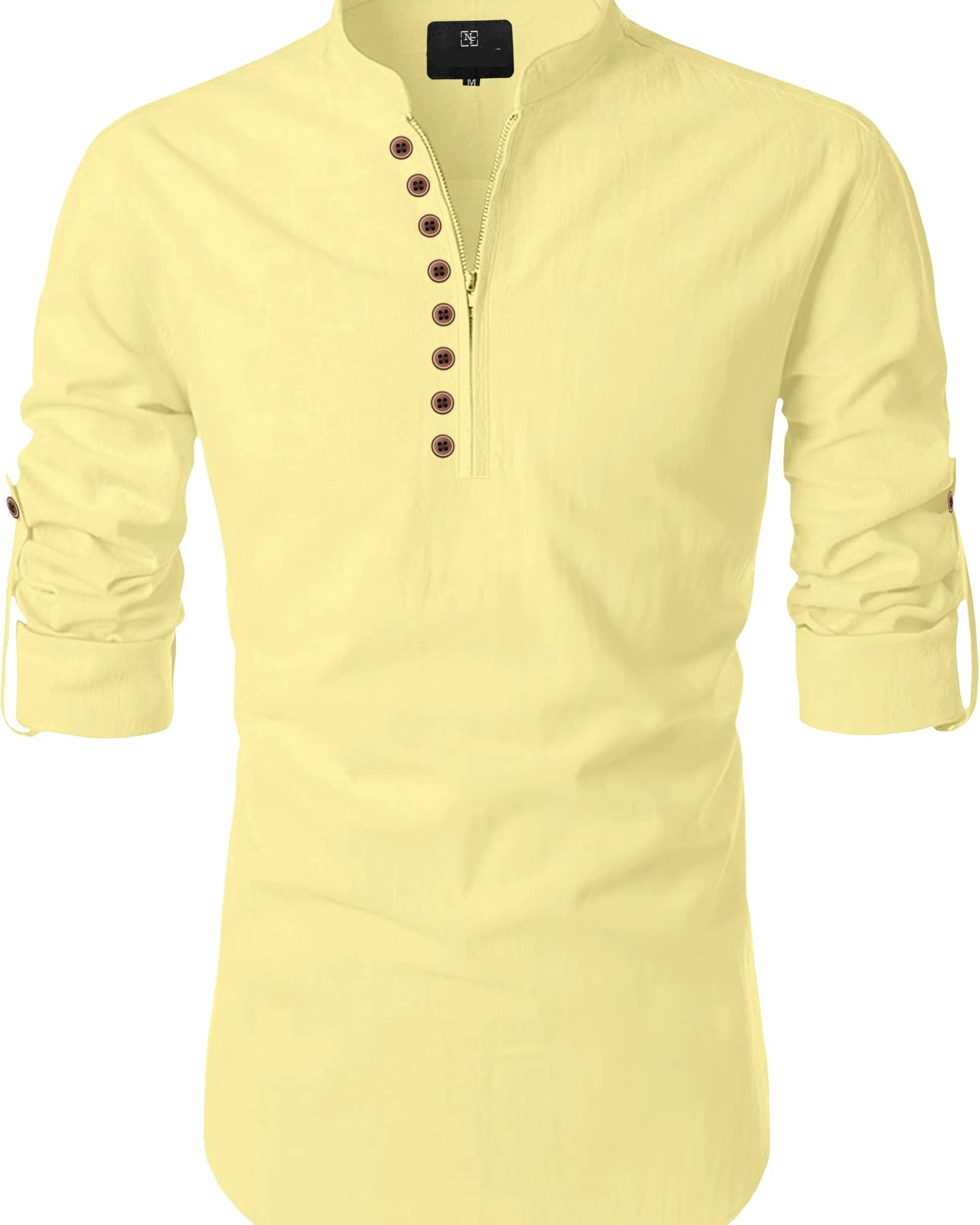 SPOQUE Yellow Cotton Men's Regular Kurta ( Pack of 1 ) SPOQUE Yellow Cotton Men's Regular Kurta ( Pack of 1 )