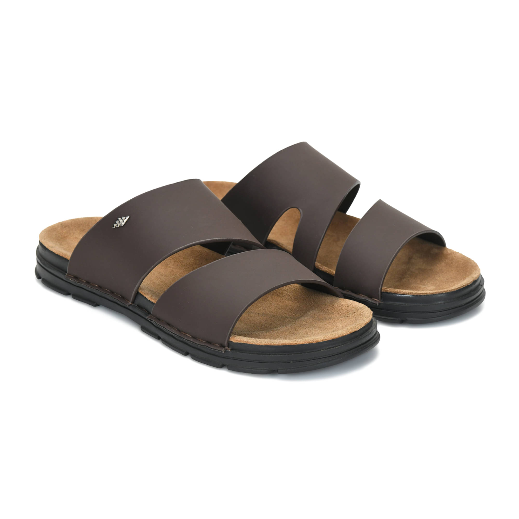     			STEPSOFT Brown Men's Slide Flip Flop
