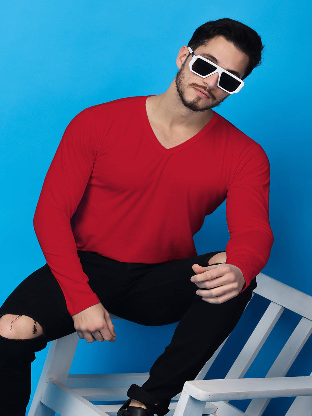     			SWIFTLY Men Cotton Regular Fit Solid T-Shirt ( Red )